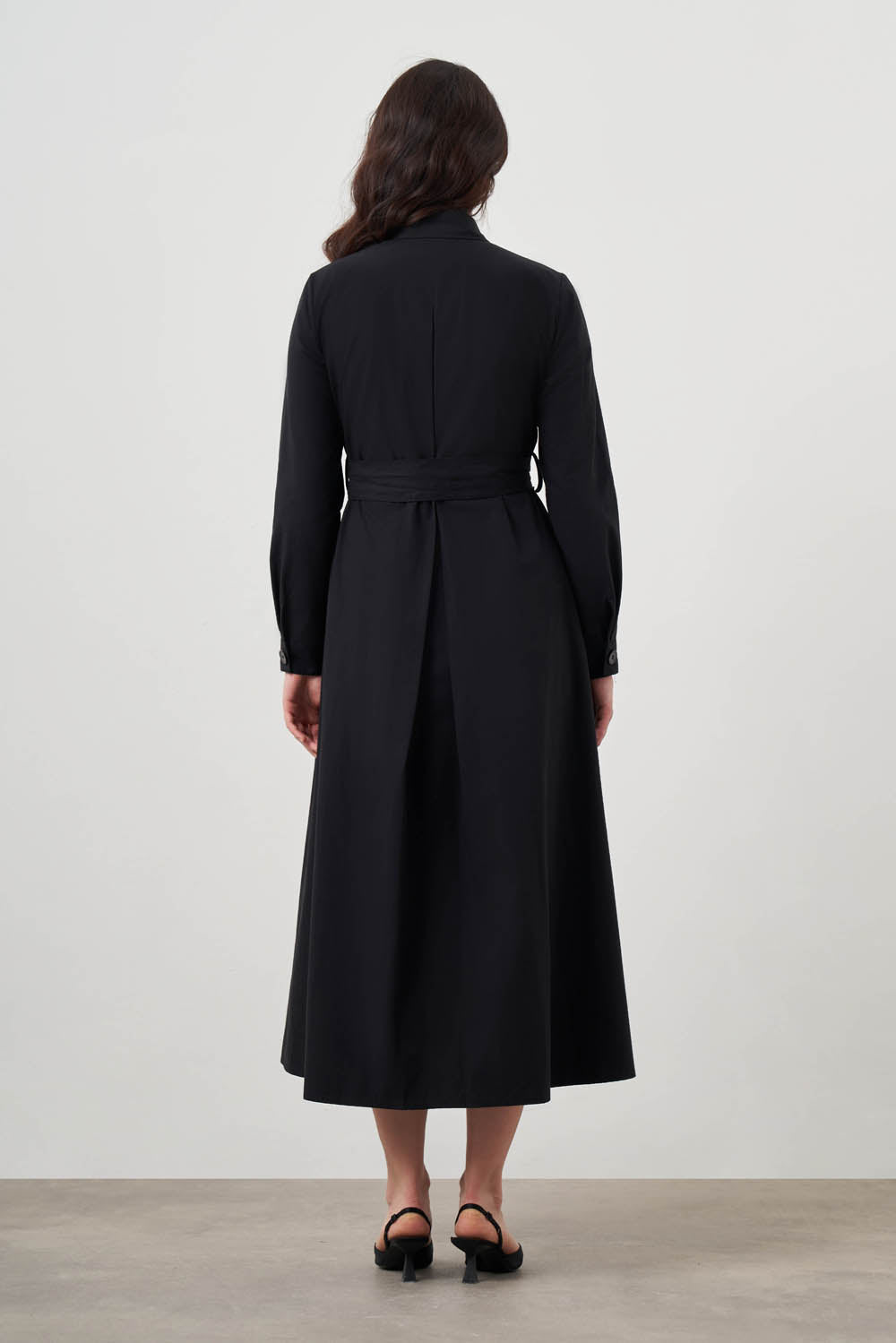 Mizalle Button Up Belted Dress Black