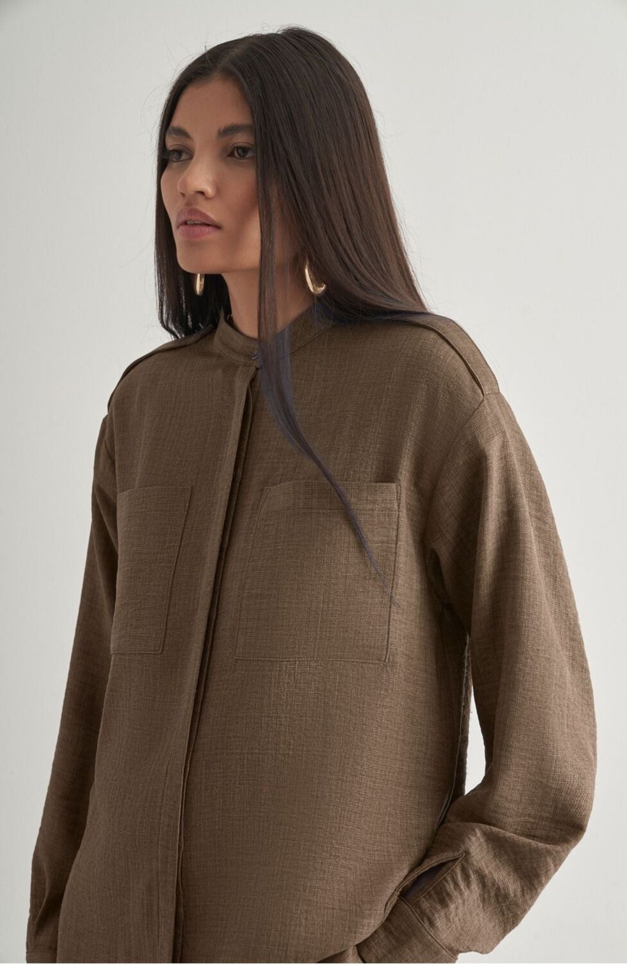 Mizalle Tunic with Epaulette Detail