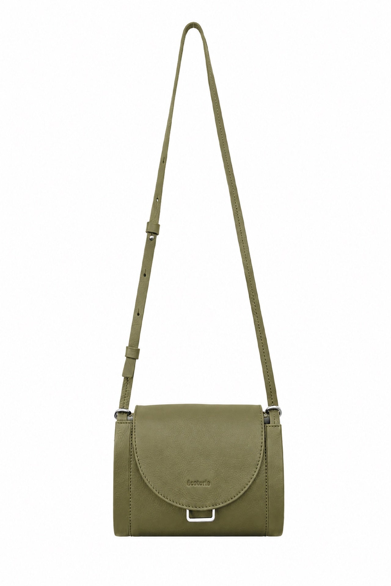 Ecotorie Nora Leather Crossbody Bag Dark Moss