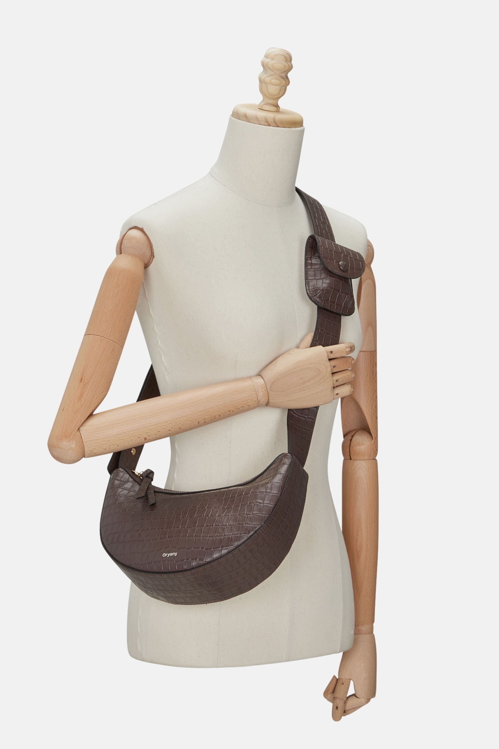 Oryany - Rookie Croco Crossbody Medium Handbags - Deep Brown