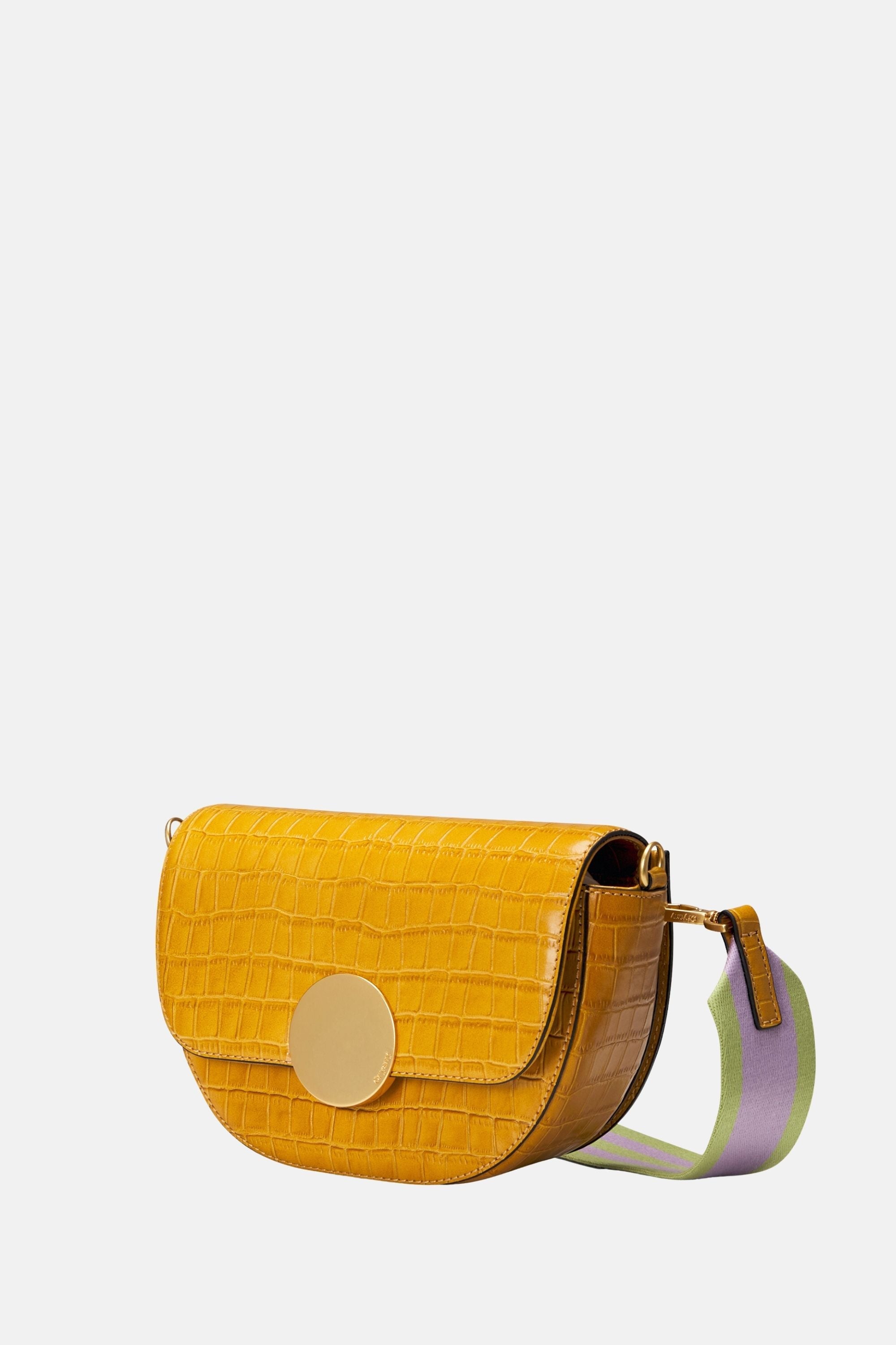 Oryany - Lottie Croco Saddle Crossbody - Small - Shadow Yellow Leather