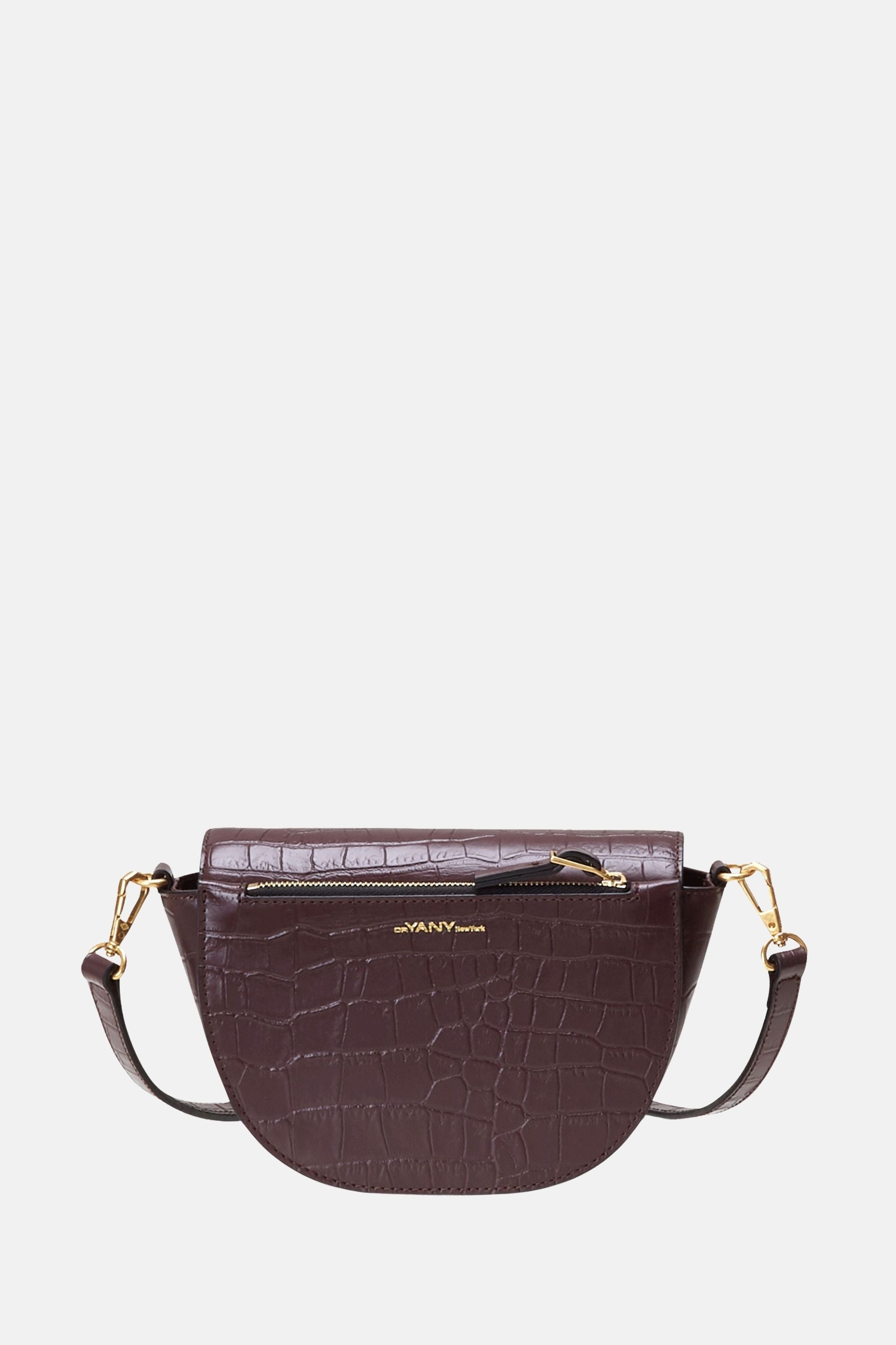 Oryany - Lottie Croco Saddle Crossbody - Small - Brown Leather