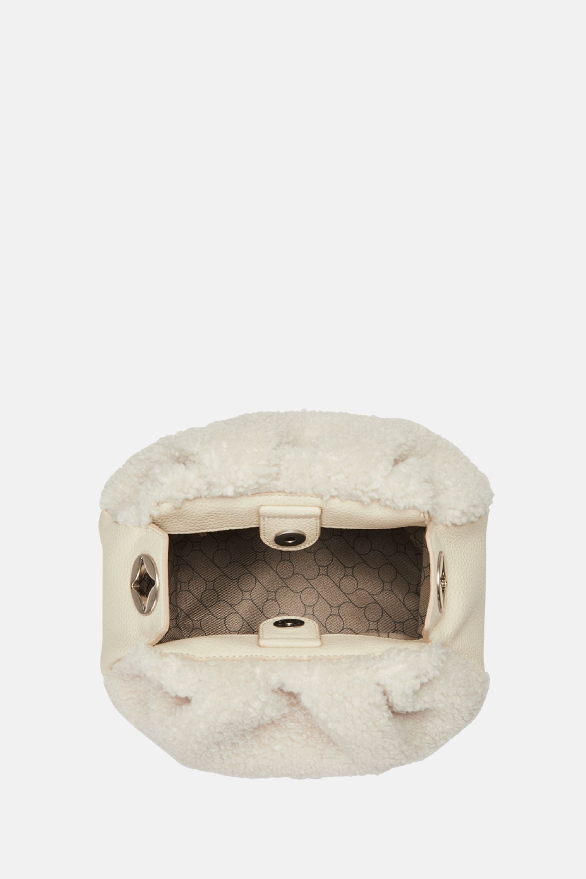 Oryany - Selena Eco Fur Bucket Bag – Medium Crossbody - Vanilla Cream