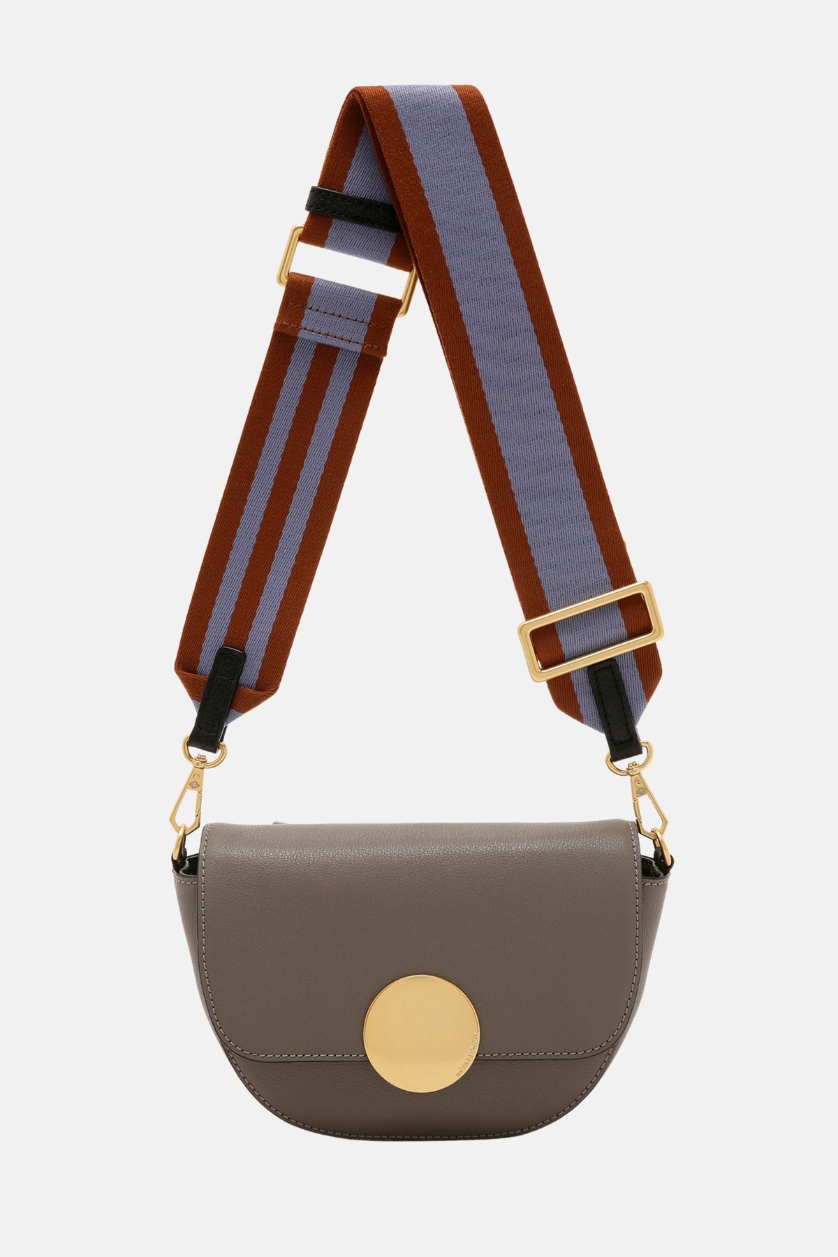 Oryany - Lottie Saddle Crossbody Small Handbags - Grey Leather