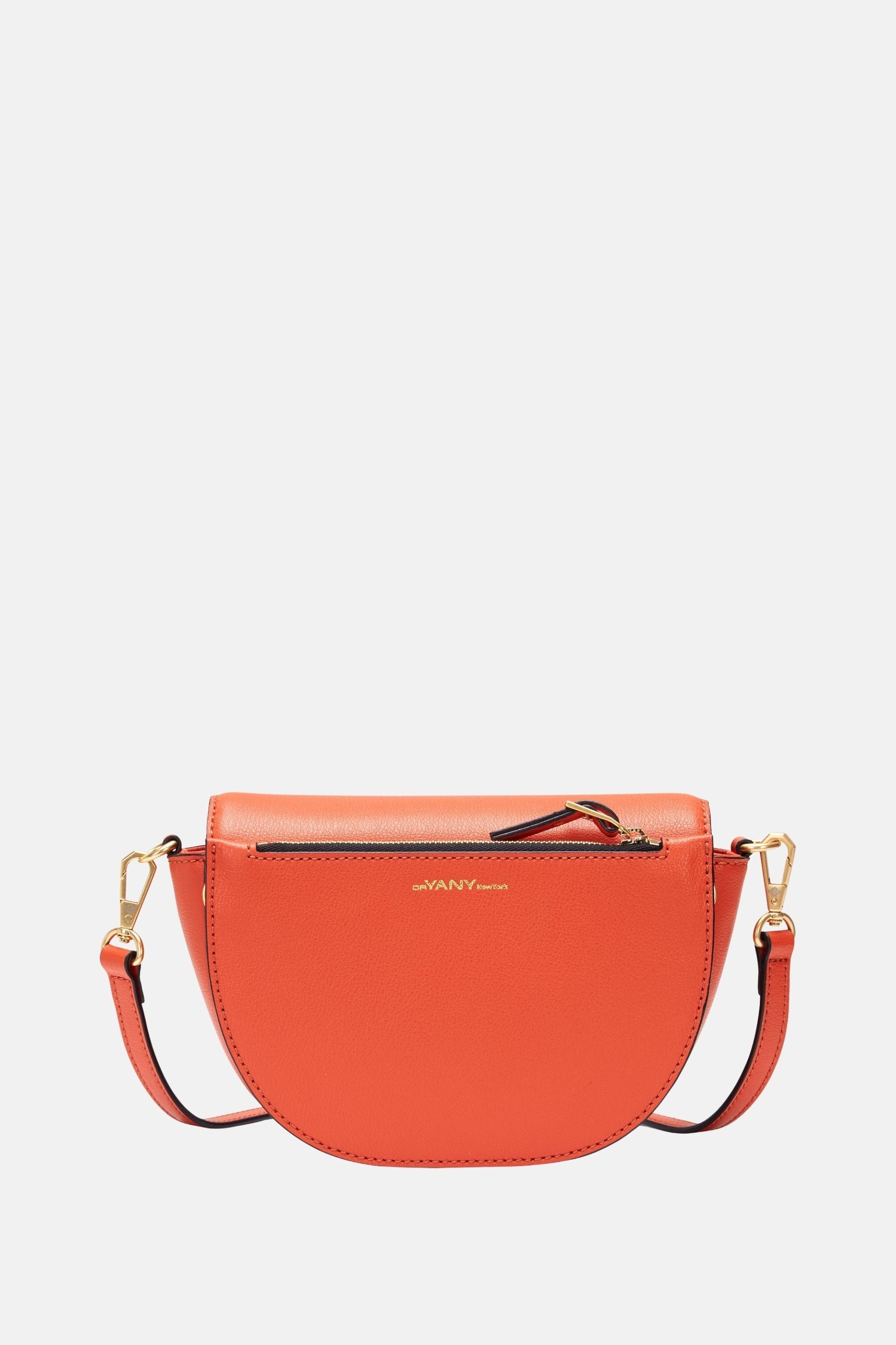 Oryany - Lottie Saddle Crossbody Small Handbags - Orange Leather