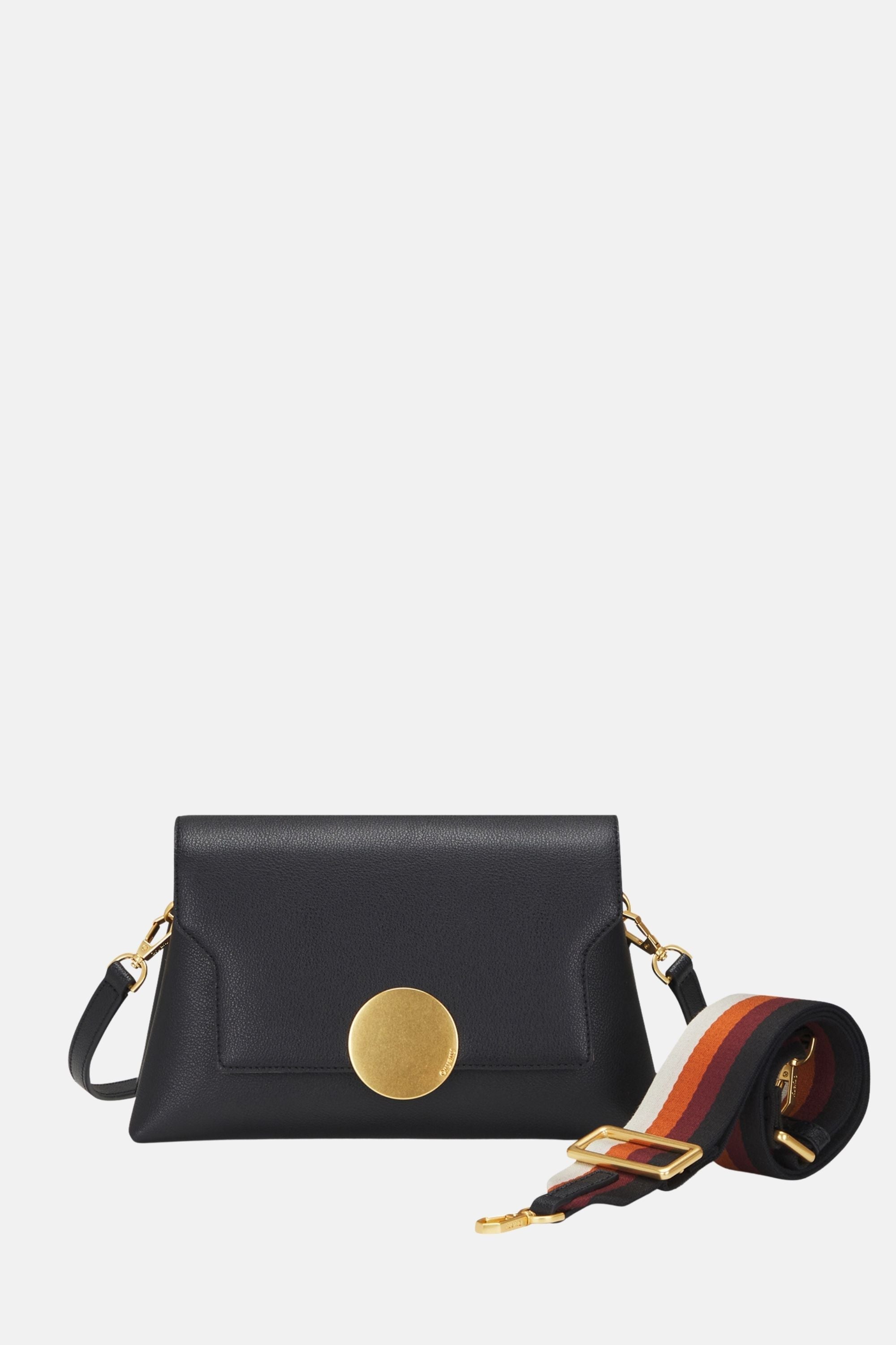Oryany - Lottie Flap Crossbody Medium Handbags - Black Leather
