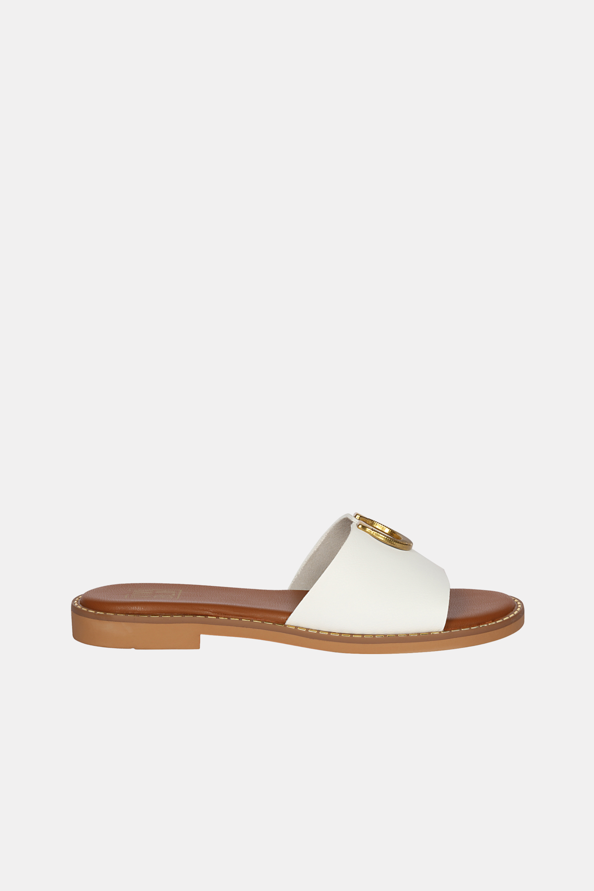 Vivi Blu - Amber Horseshoe Ornament Sandals - White Leather