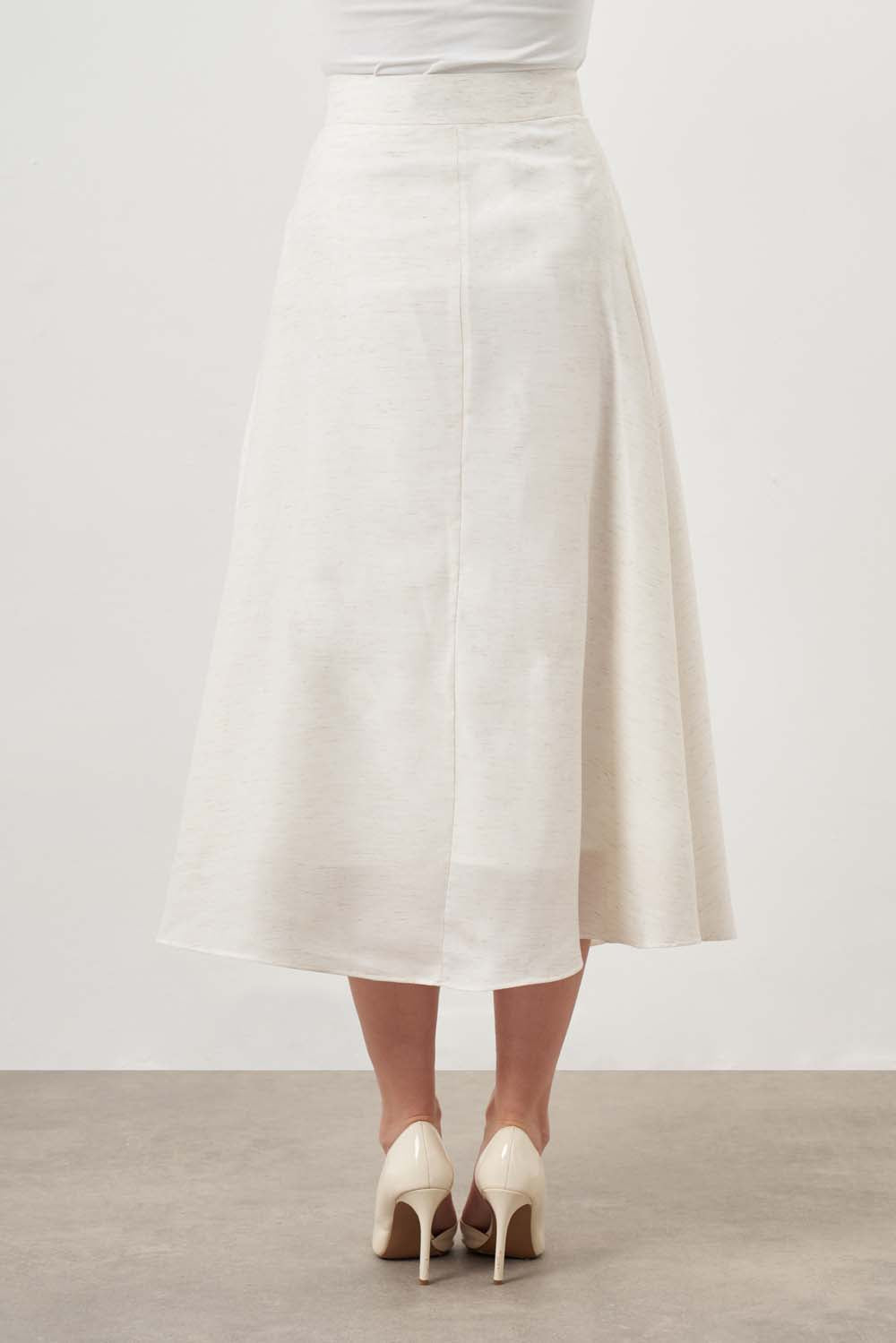 Mizalle Midi Skirt Ecru Apparel