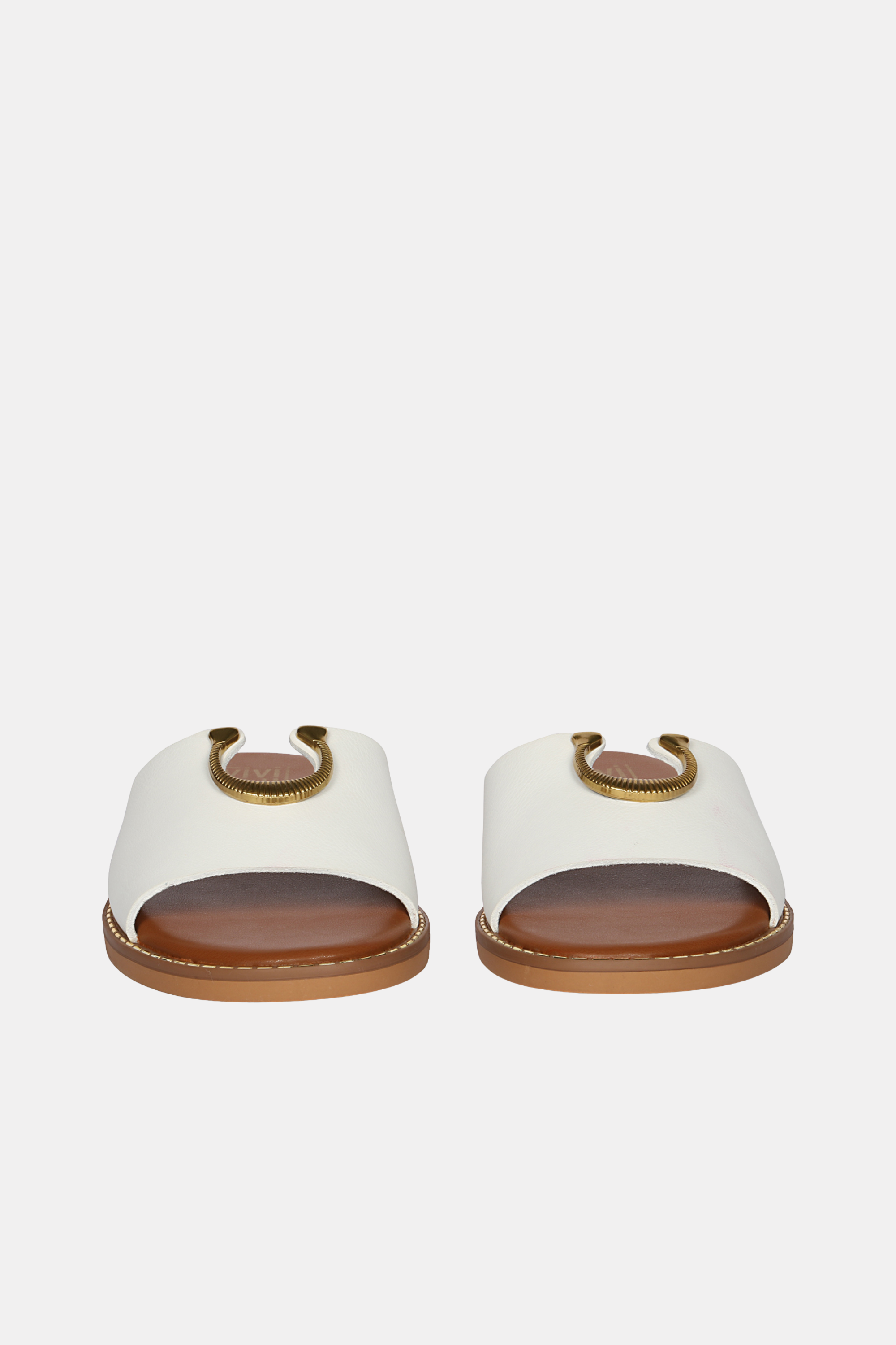 Vivi Blu - Amber Horseshoe Ornament Sandals - White Leather