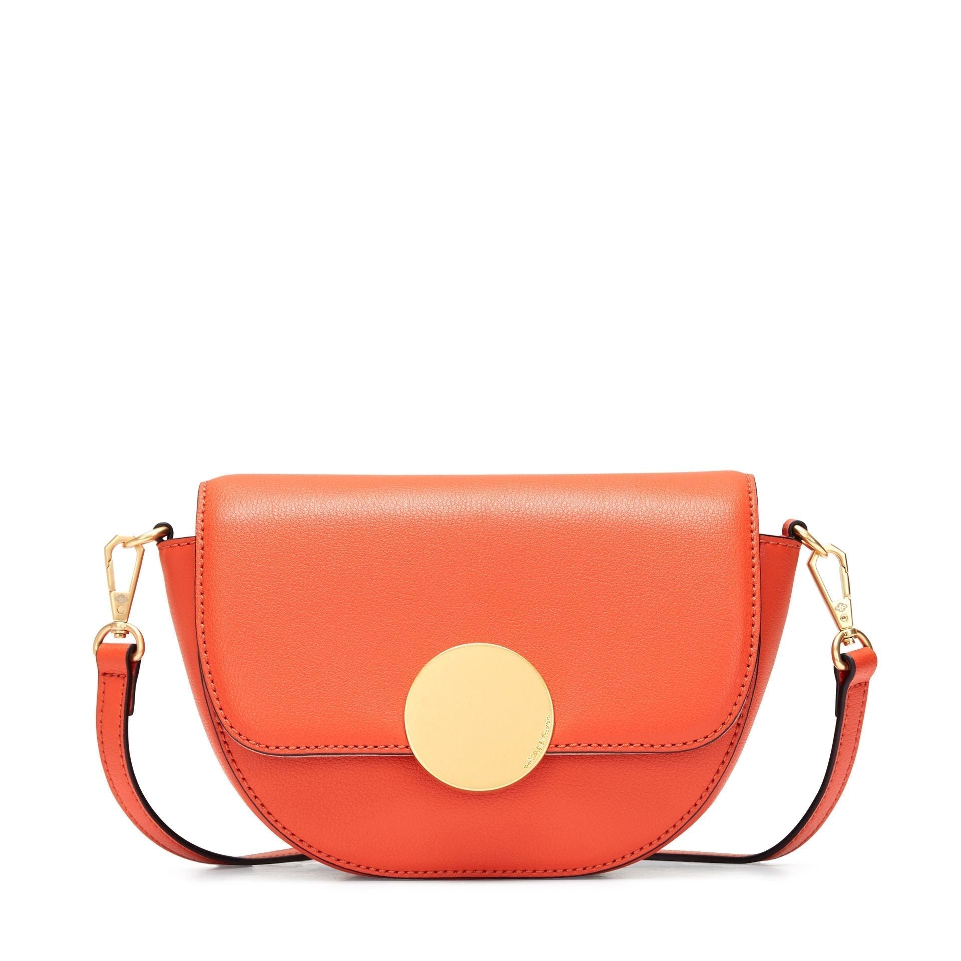 Oryany - Lottie Saddle Crossbody Small Handbags - Orange Leather