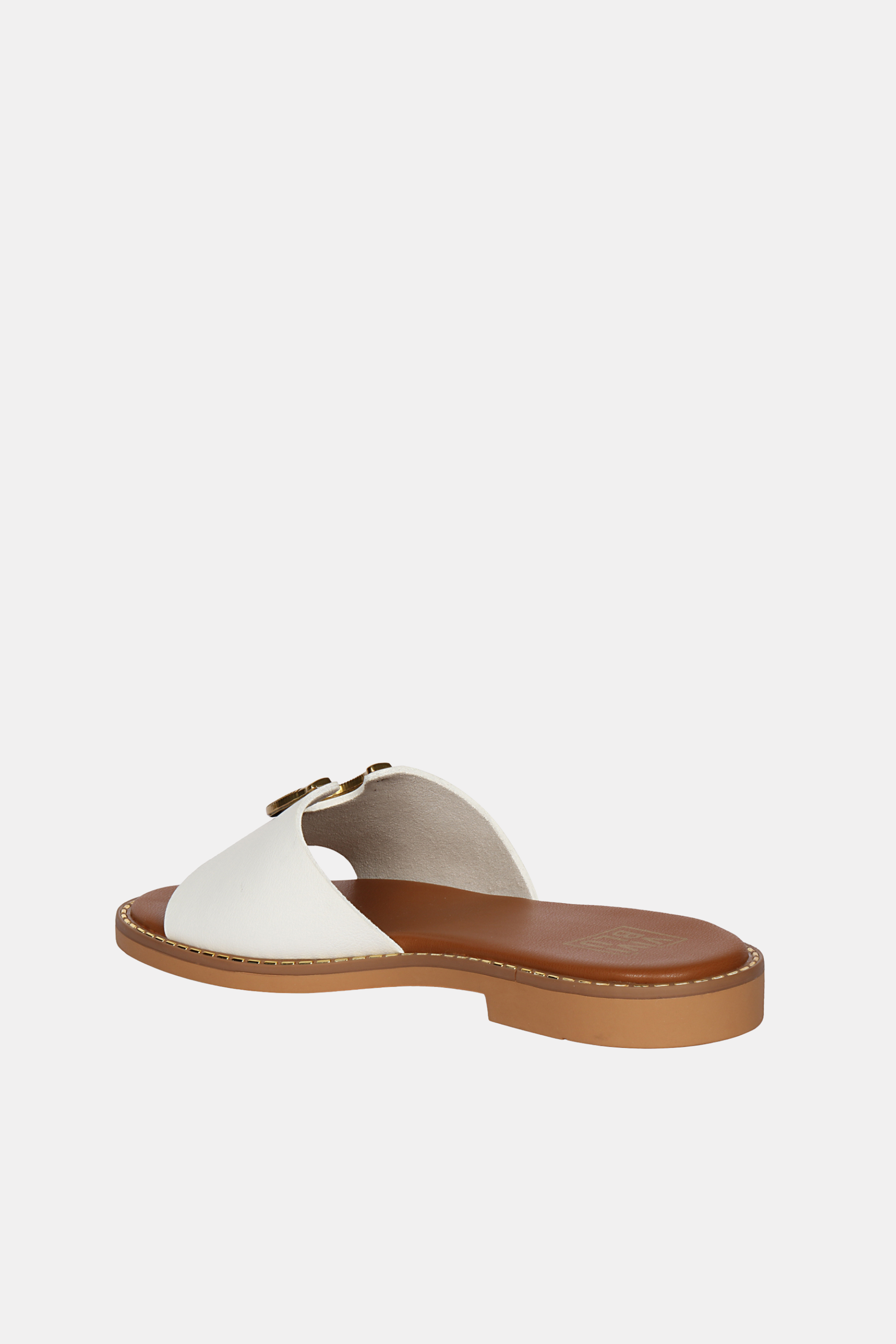 Vivi Blu - Amber Horseshoe Ornament Sandals - White Leather