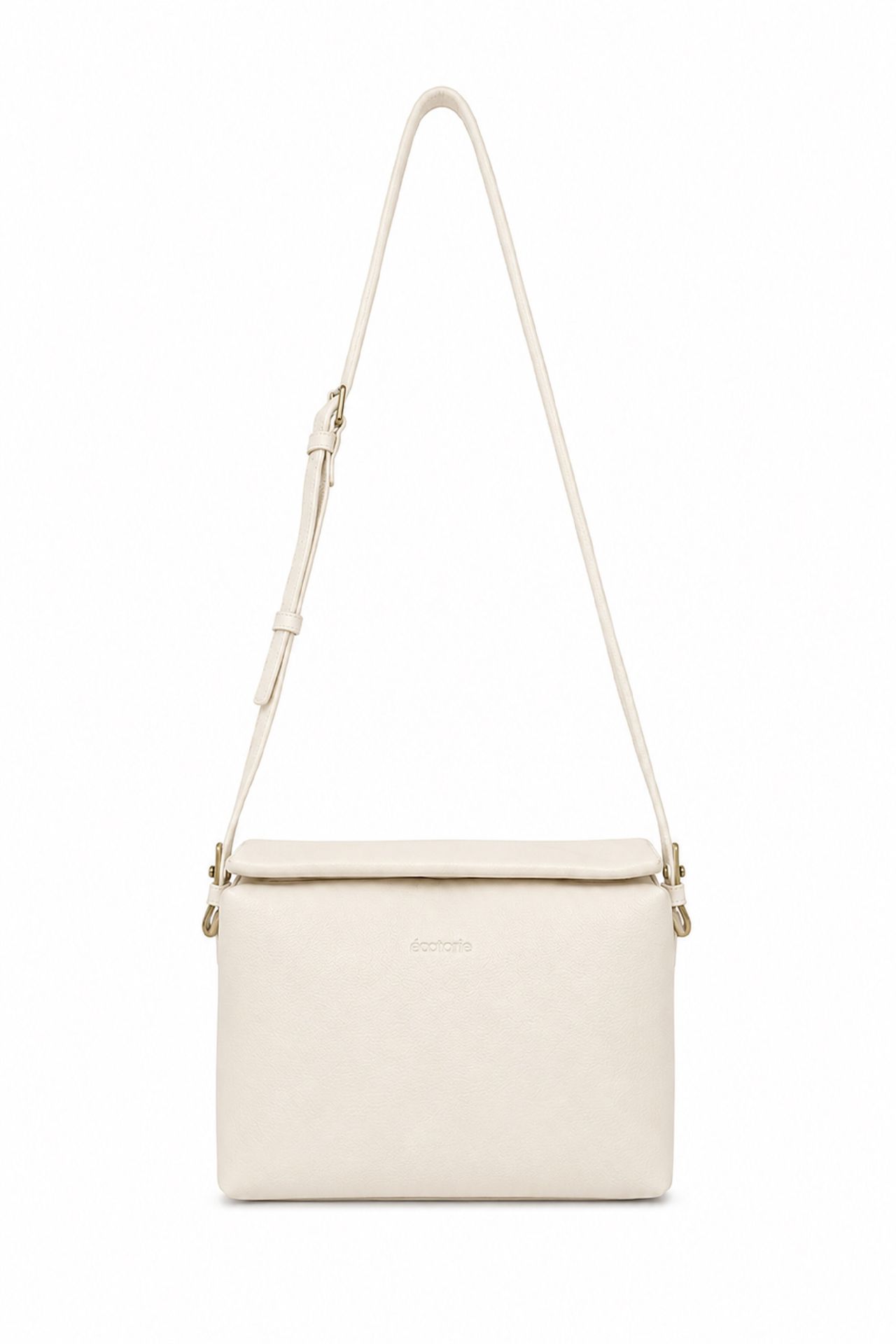 Ecotorie Agnes Leather Crossbody Bag Warm White