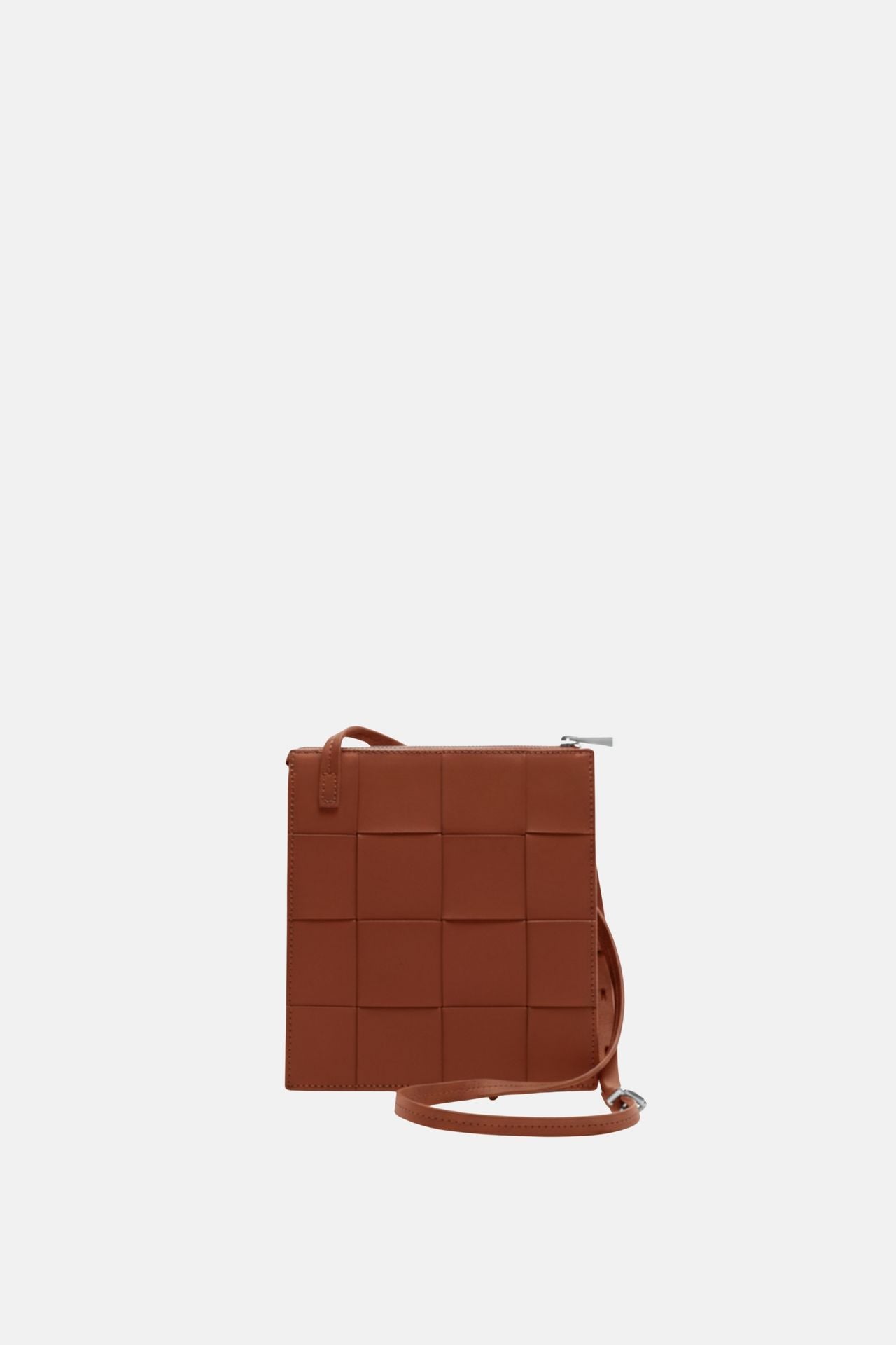 Ecotorie - Polly Cognac Woven Crossbody Bag