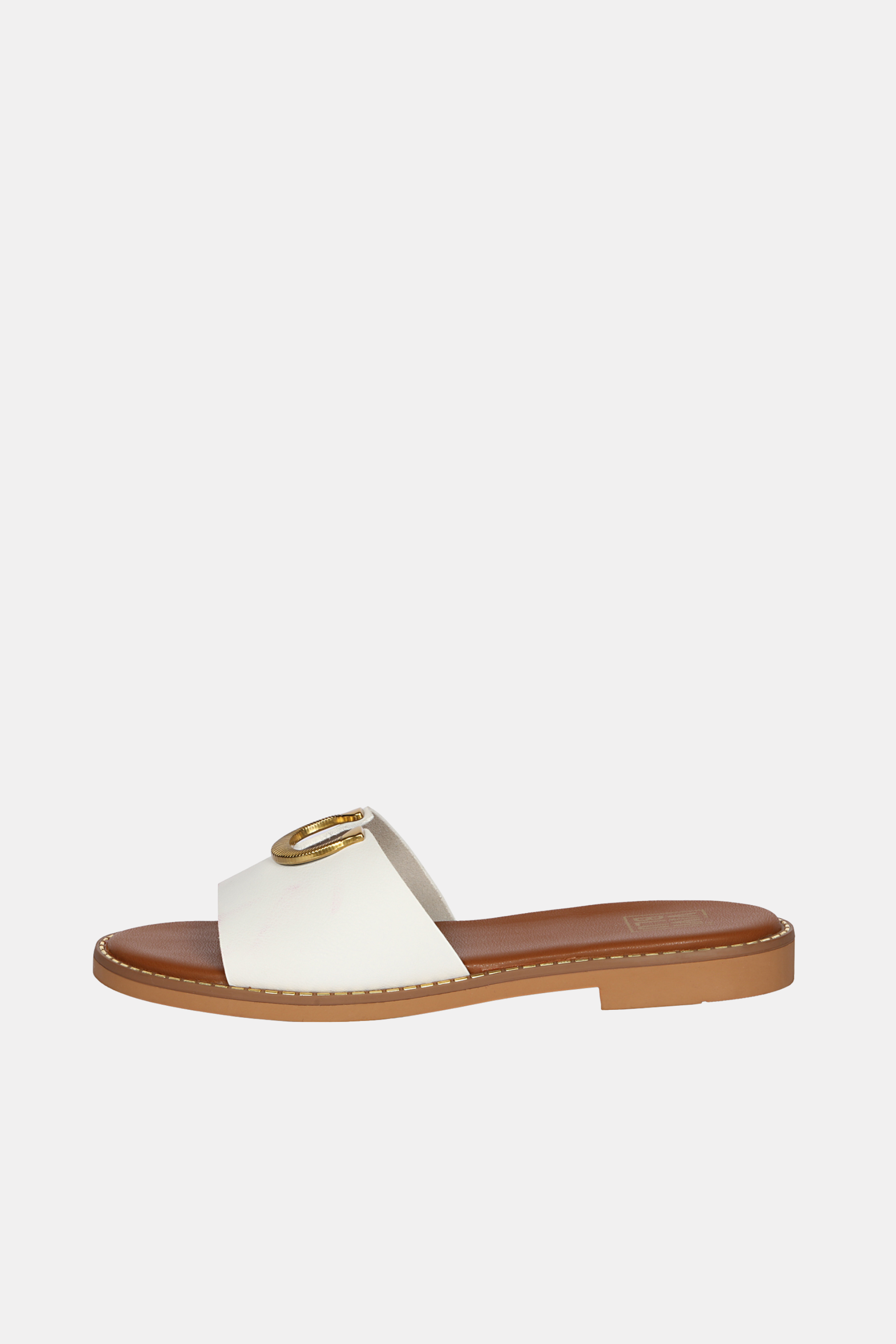 Vivi Blu - Amber Horseshoe Ornament Sandals - White Leather