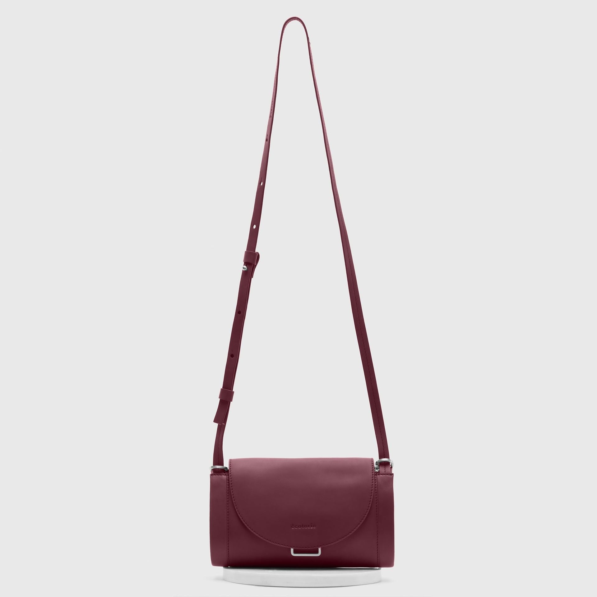 Ecotorie Nora Leather Crossbody Bag Wine