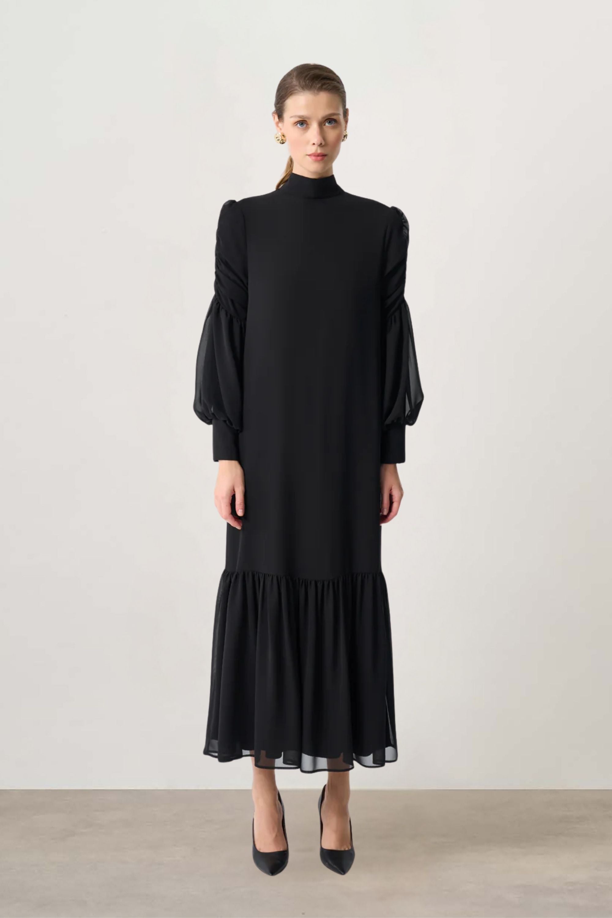 Mizalle - Draped Chiffon Dress