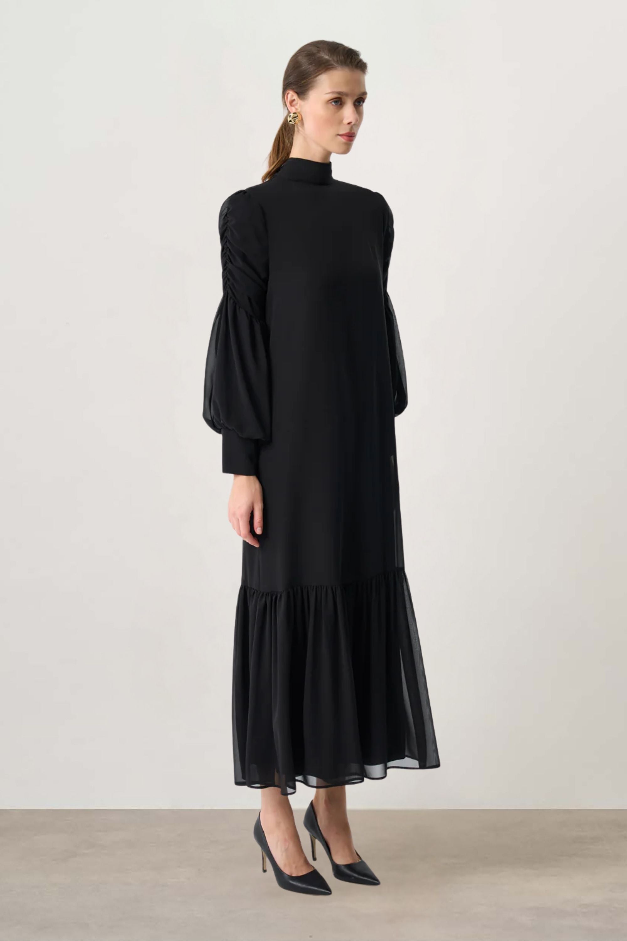 Mizalle - Draped Chiffon Dress