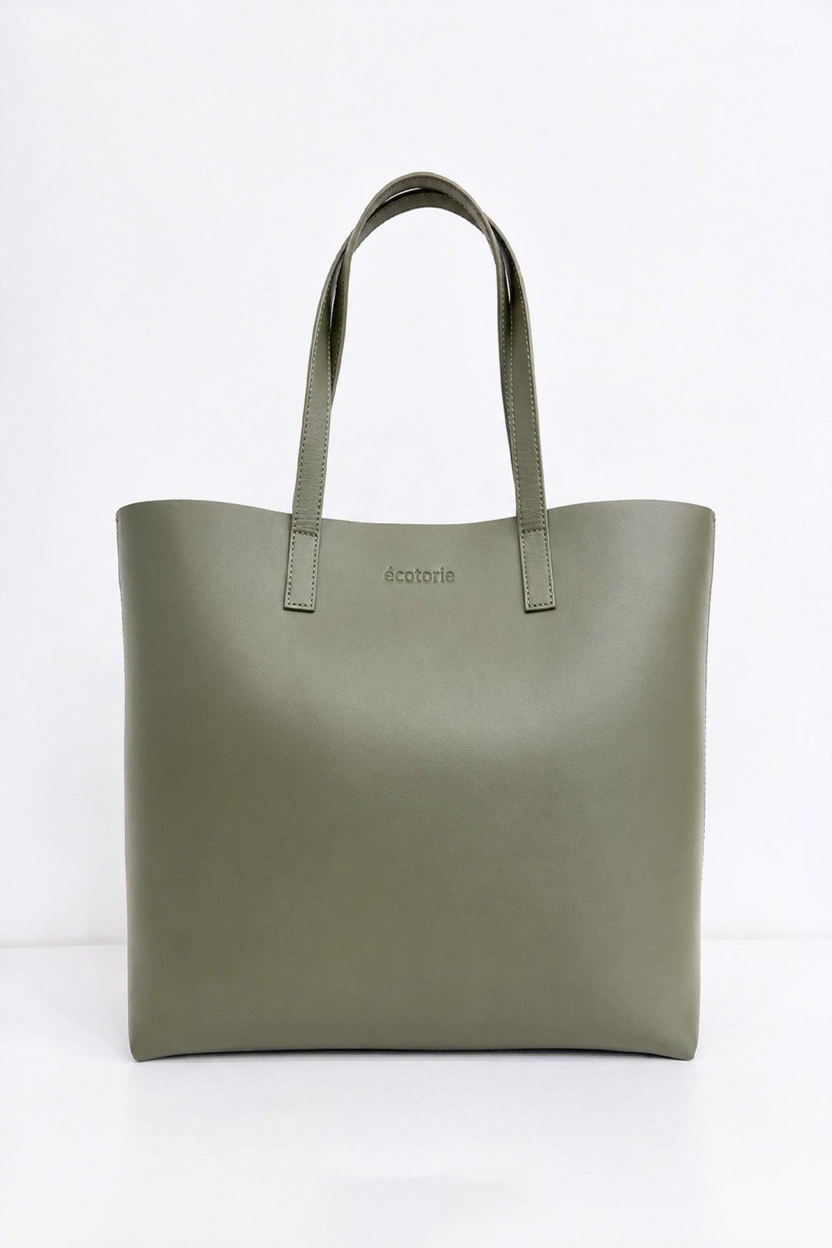 Ecotorie Agatha Leather Tote Bag-Dark Moss