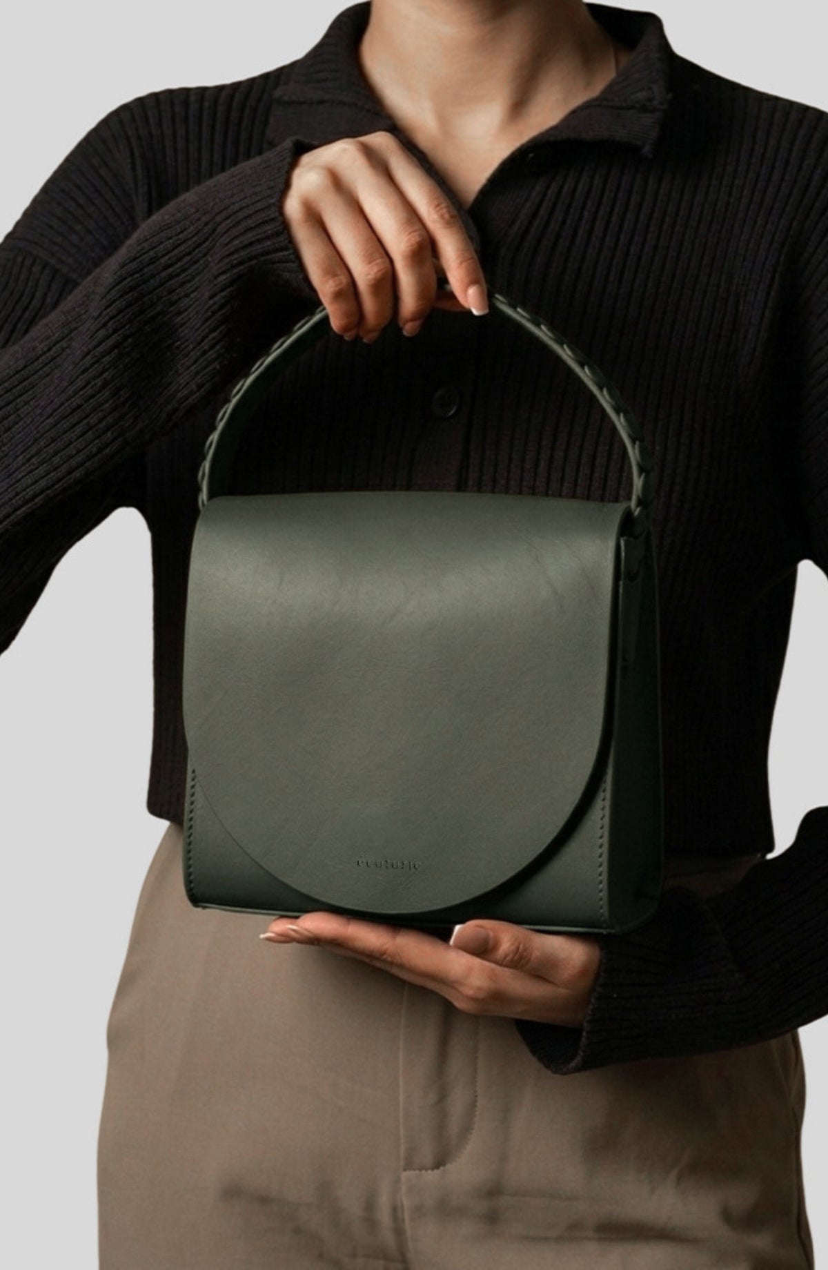 Ecotorie Margaux Leather Mini Crossbody Bag in Dark Moss - image 4