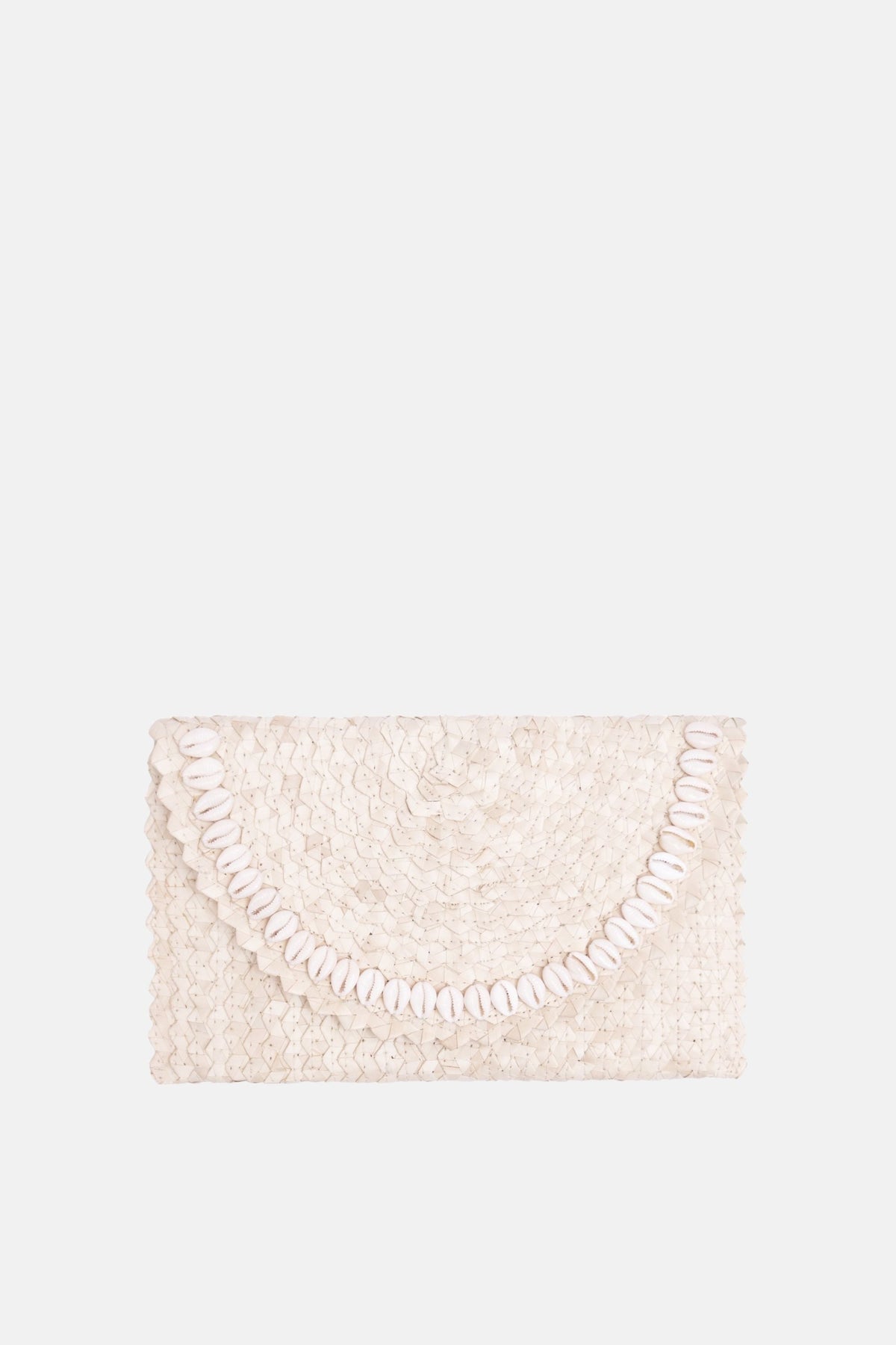 Coco Natural Shell Small Clutch - White