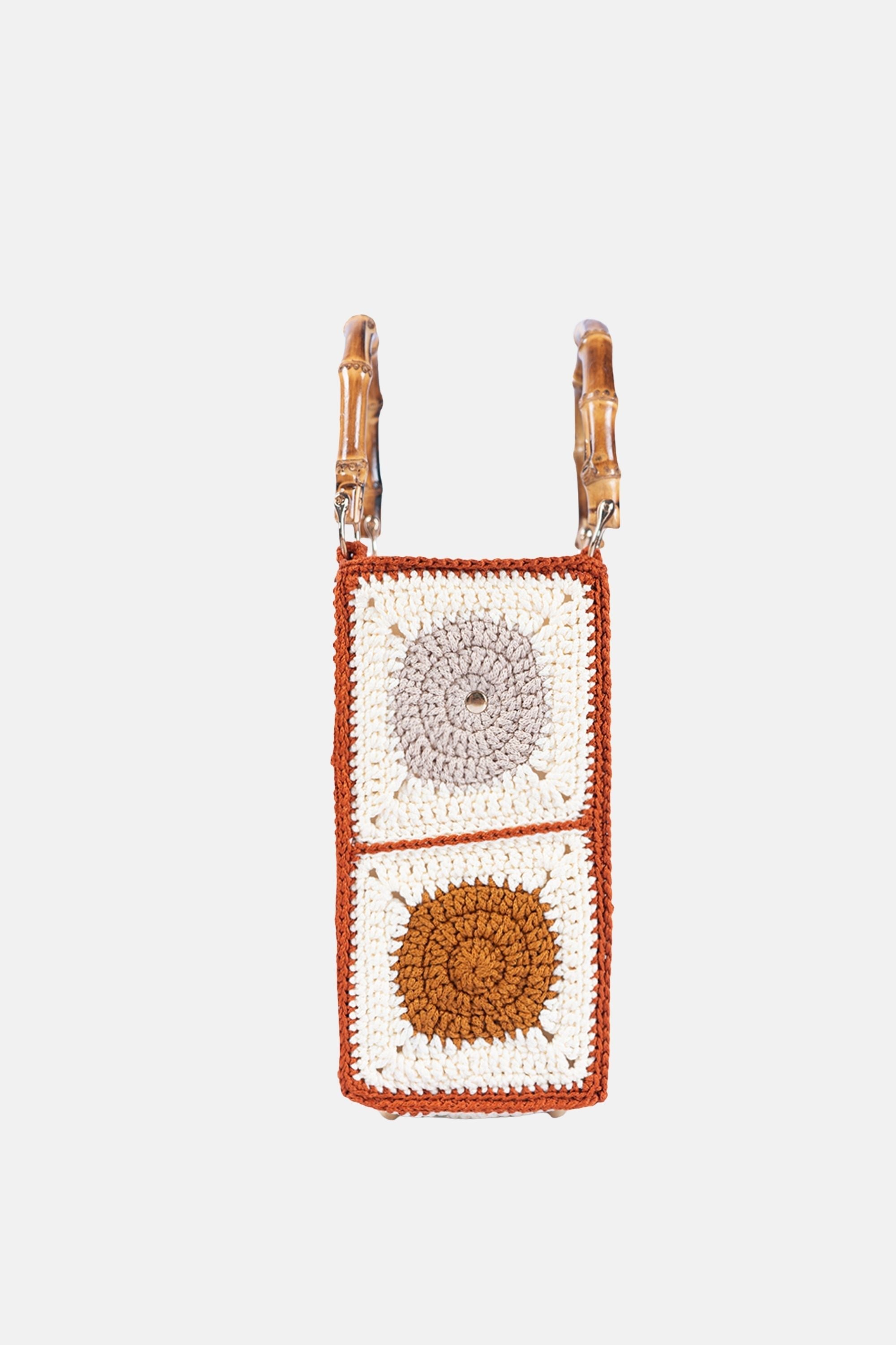 Jelavu - Dottie Crochet Bamboo Handle Crossbody Bag - Sunset Multi