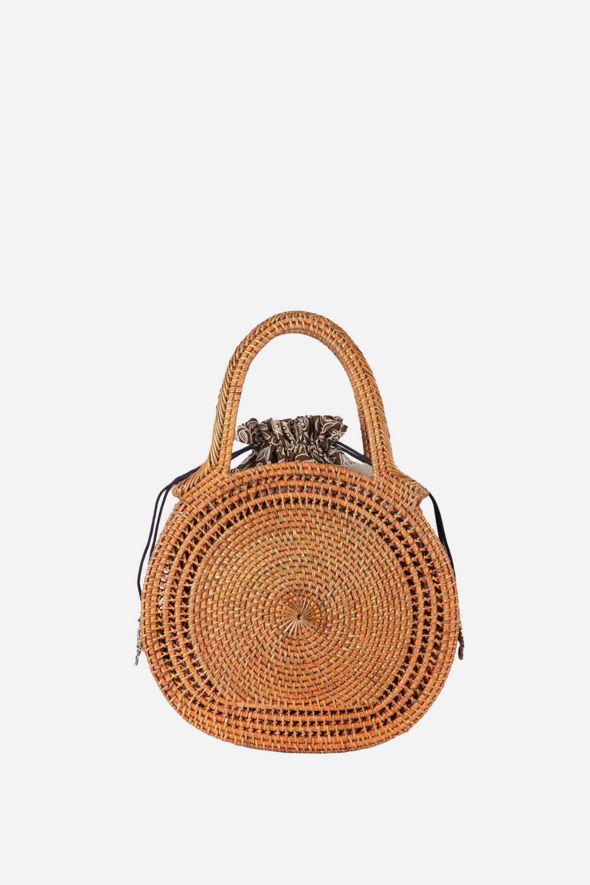 – Sydney Rattan Top Handle Bag - Medium Satchel -  Natural