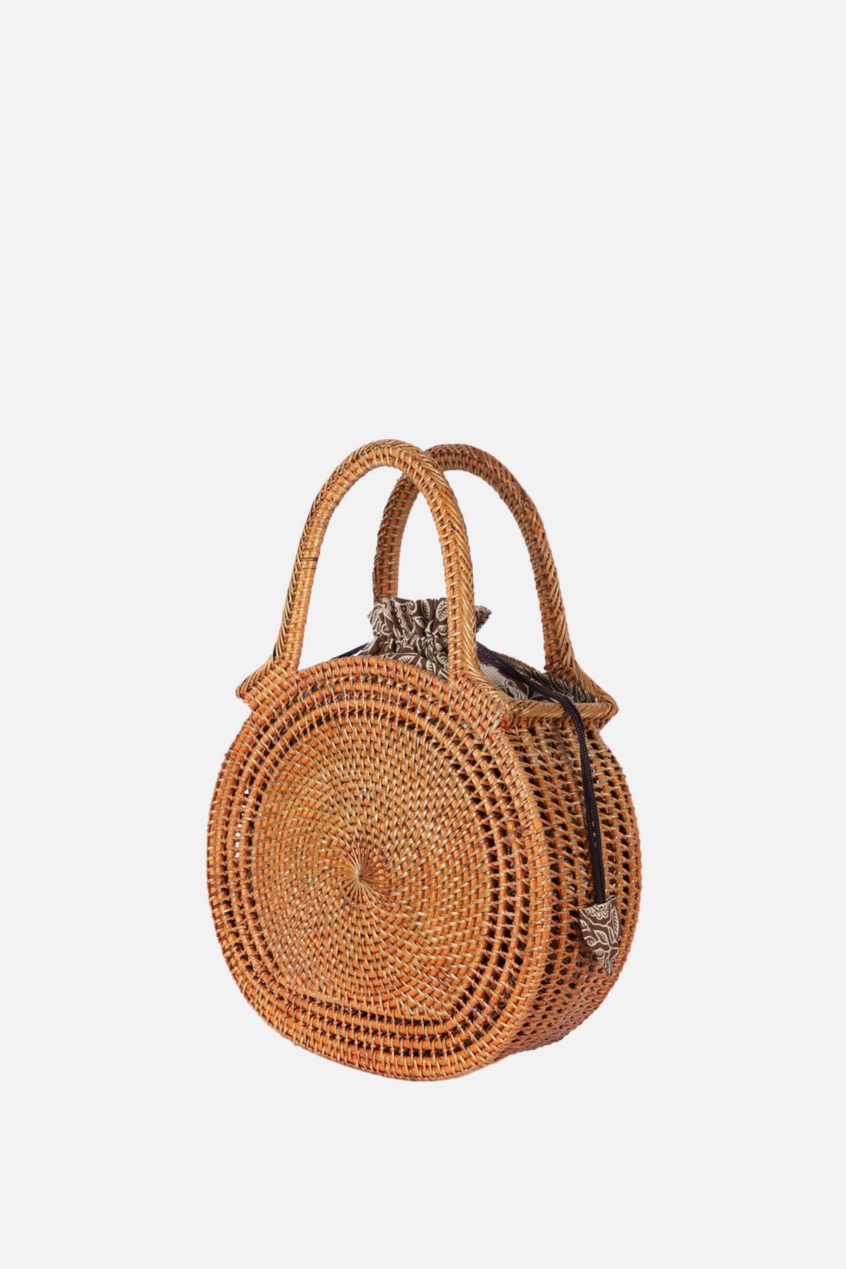– Sydney Rattan Top Handle Bag - Medium Satchel -  Natural