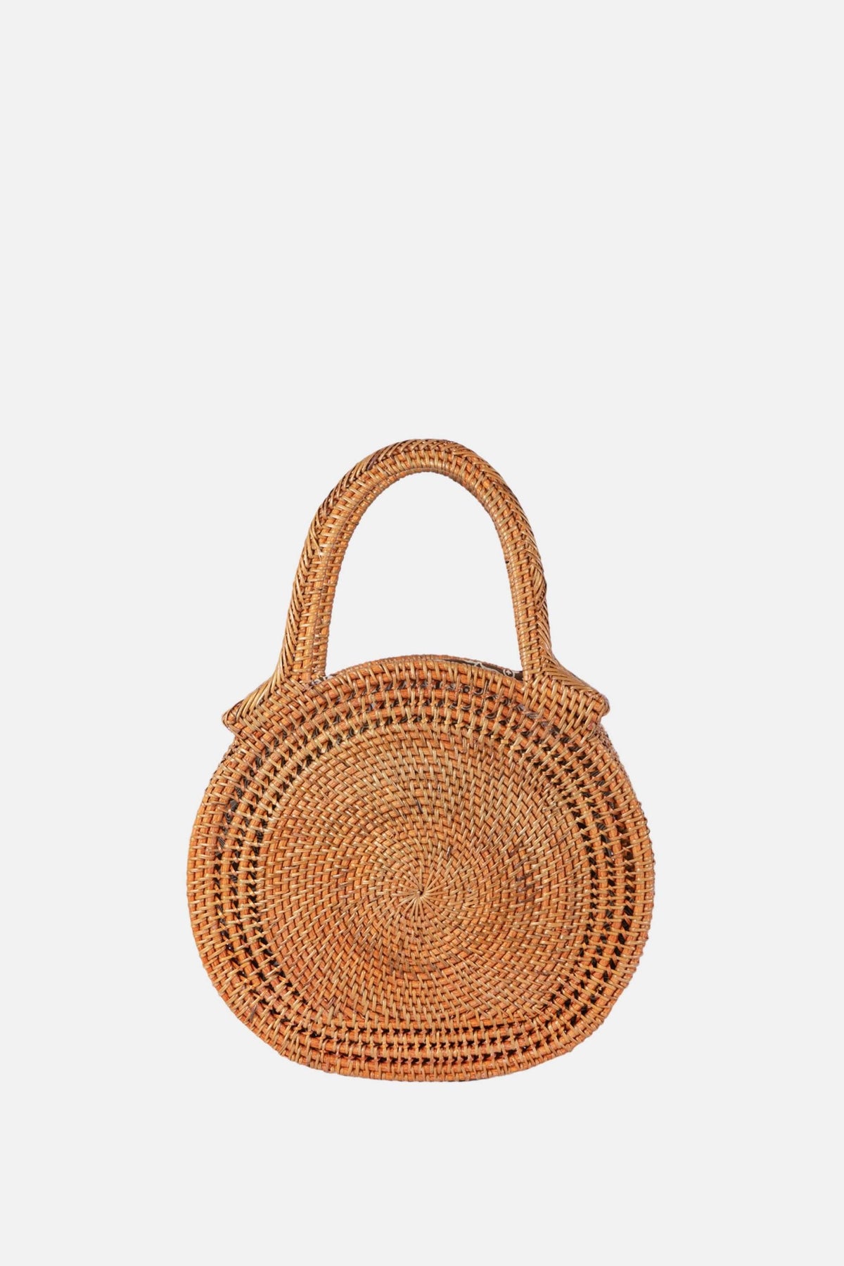 – Sydney Rattan Top Handle Bag - Medium Satchel -  Natural