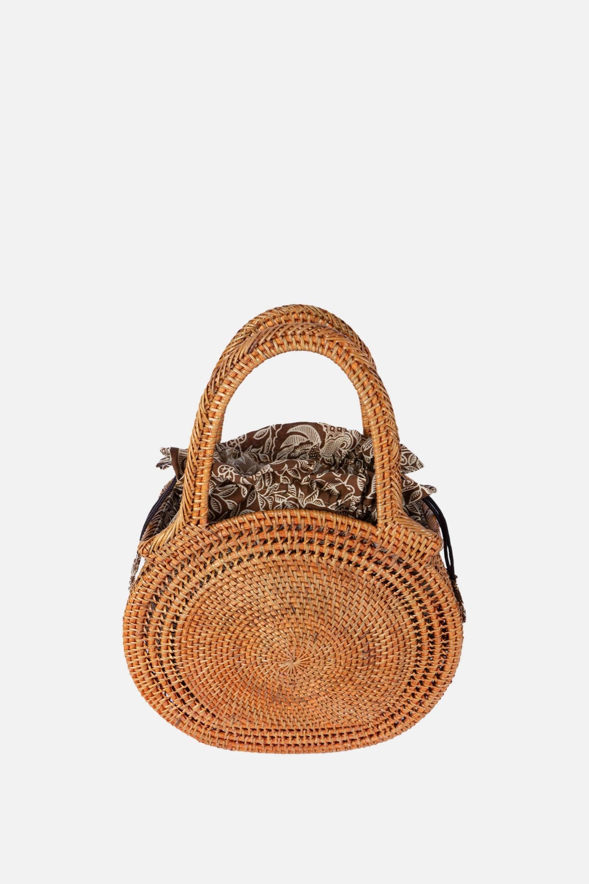 – Sydney Rattan Top Handle Bag - Medium Satchel -  Natural