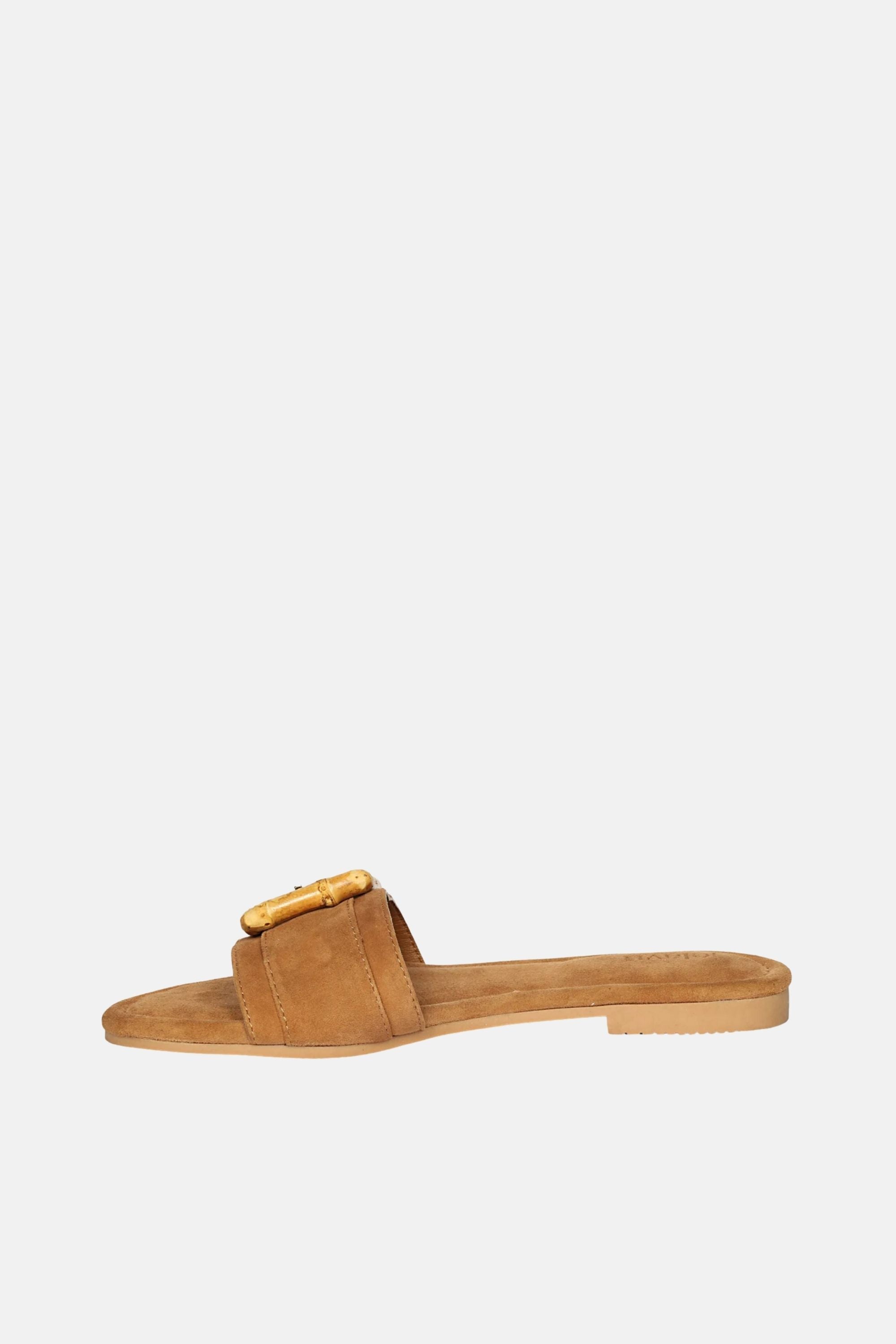 Jelavu - Amsterdam Bamboo Buckle Sandals - Cognac Suede