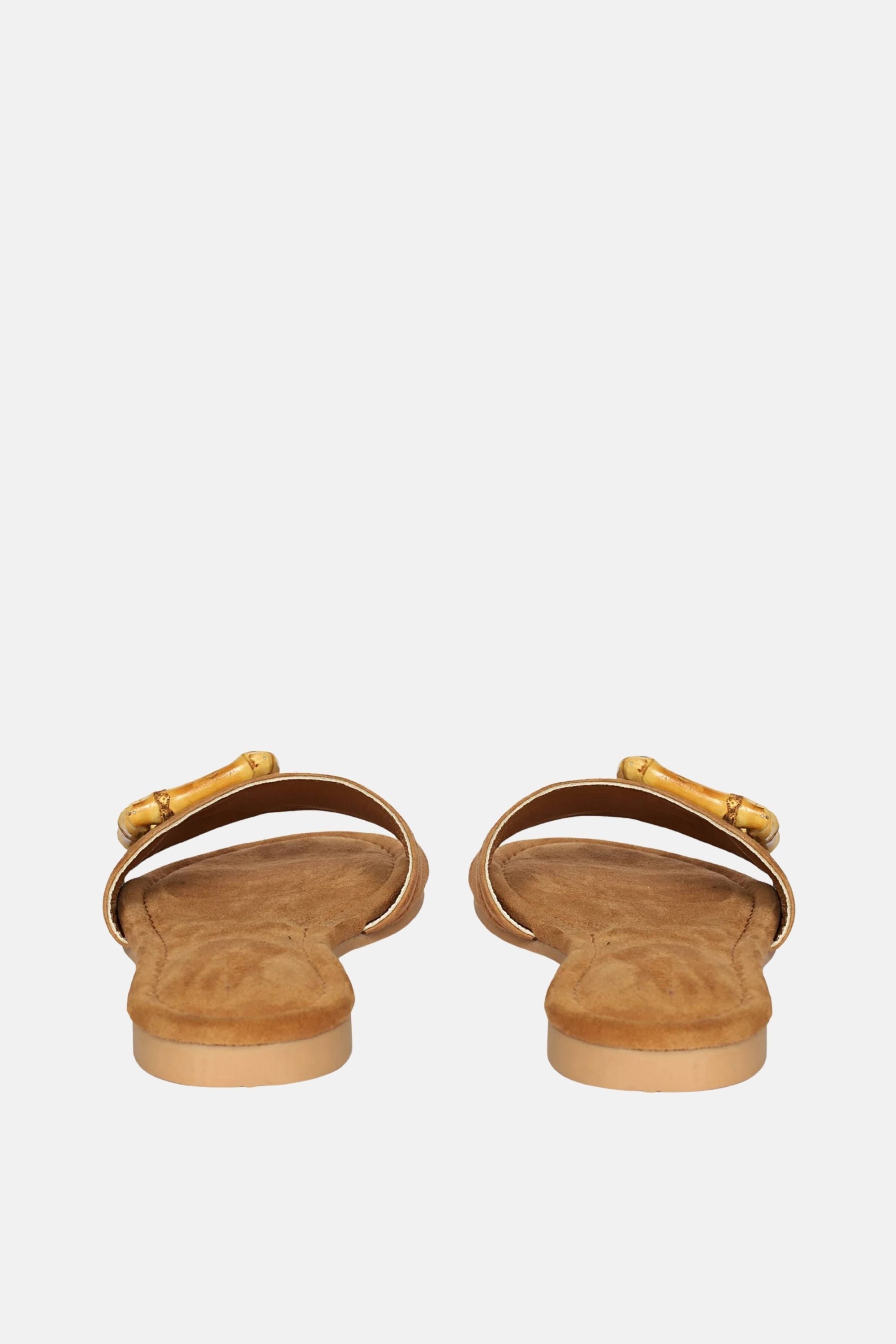 Jelavu - Amsterdam Bamboo Buckle Sandals - Cognac Suede