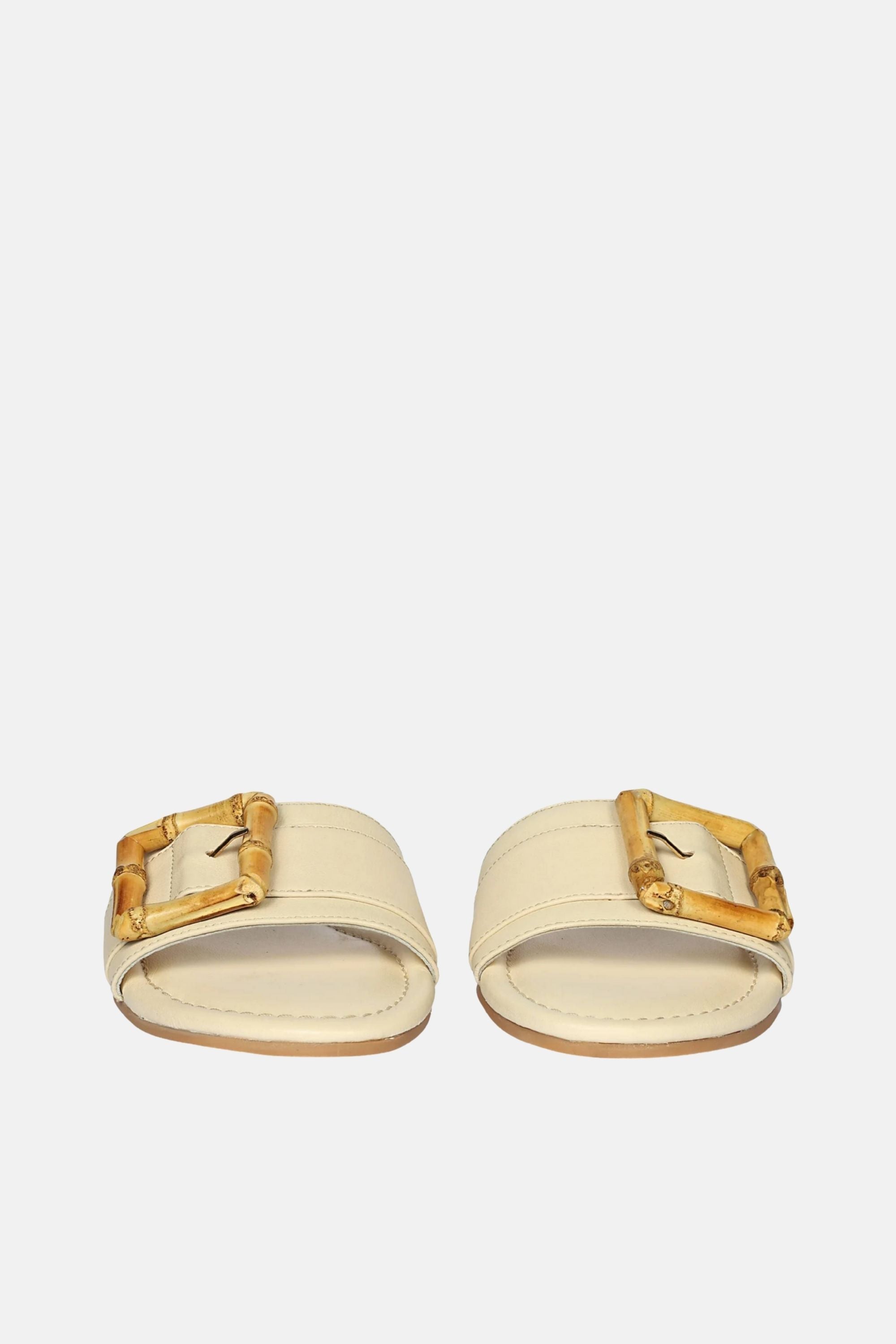 Jelavu - Amsterdam Bamboo Buckle Sandals - Ivory Leather