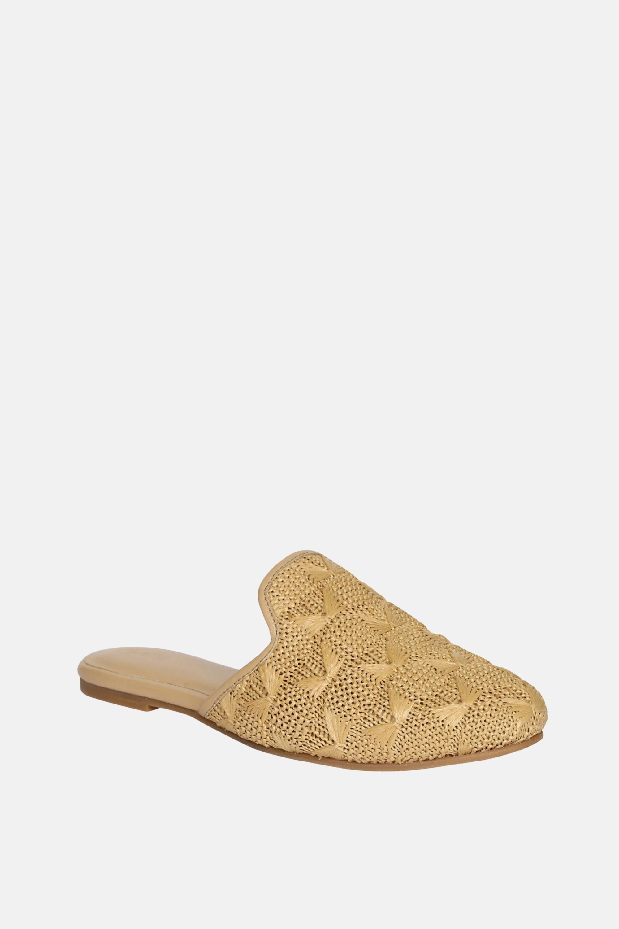 Jelavu -  Andrea Raffia Mules - Beige