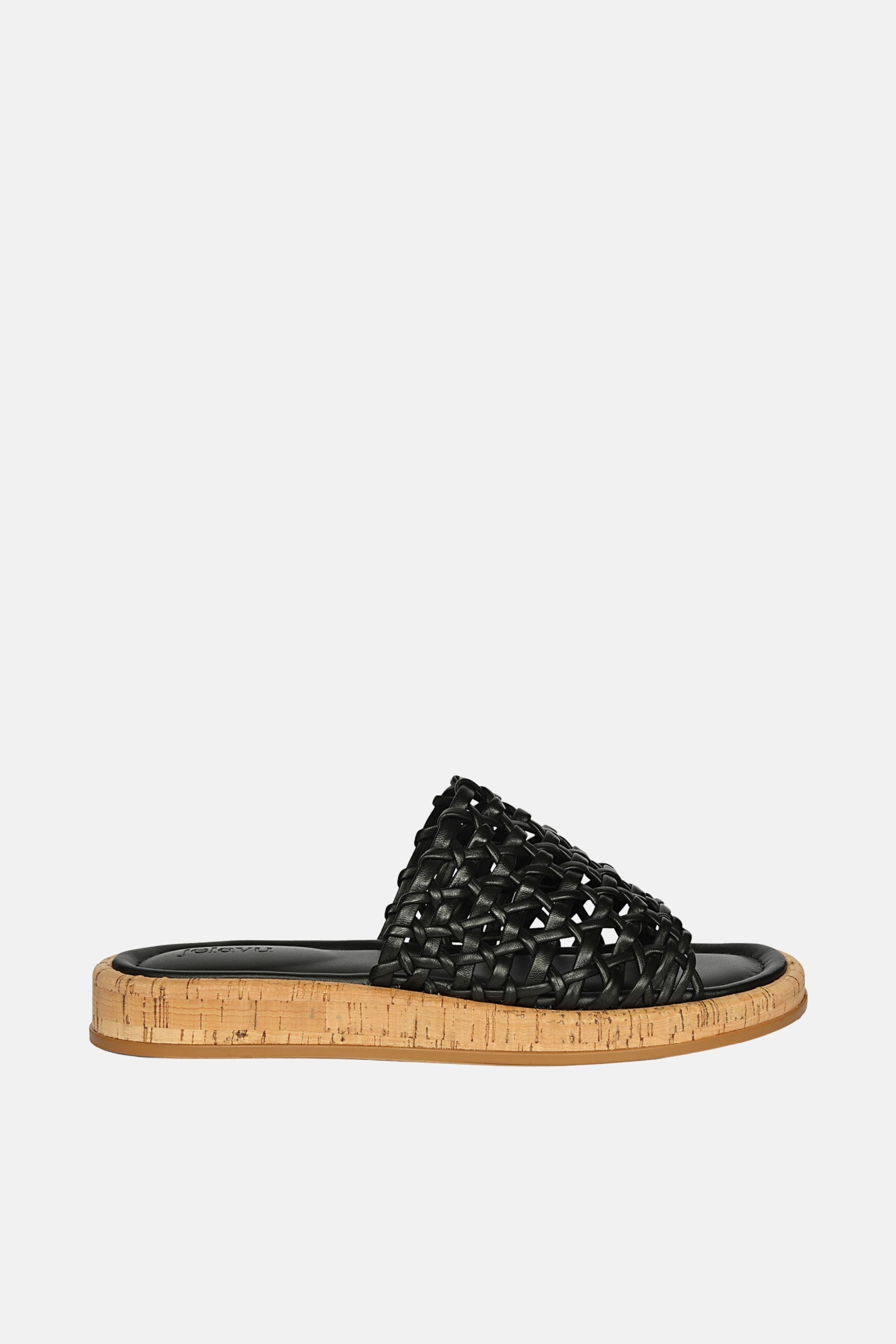 Jelavu -  Cloud Leather Woven Sandals -  Black Leather