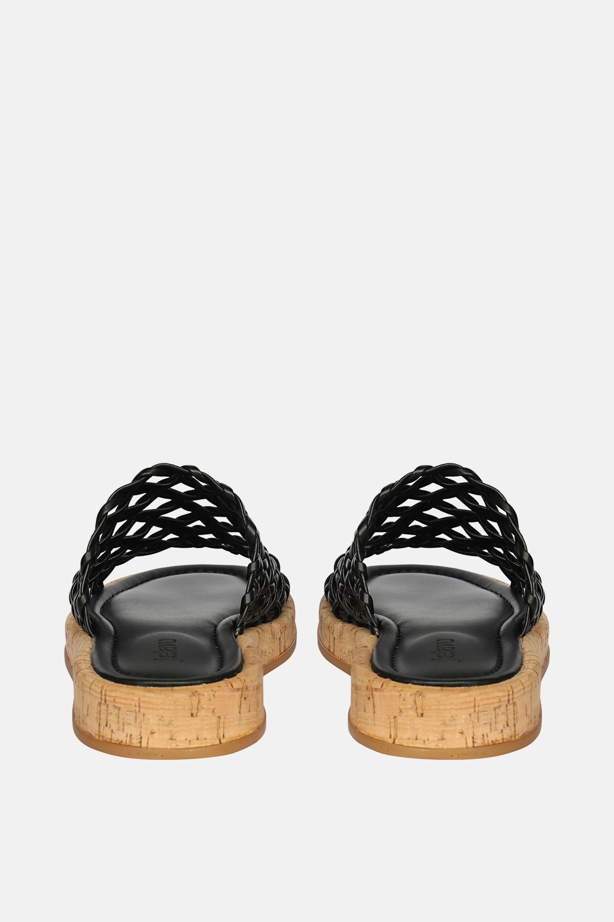 Jelavu -  Cloud Leather Woven Sandals -  Black Leather