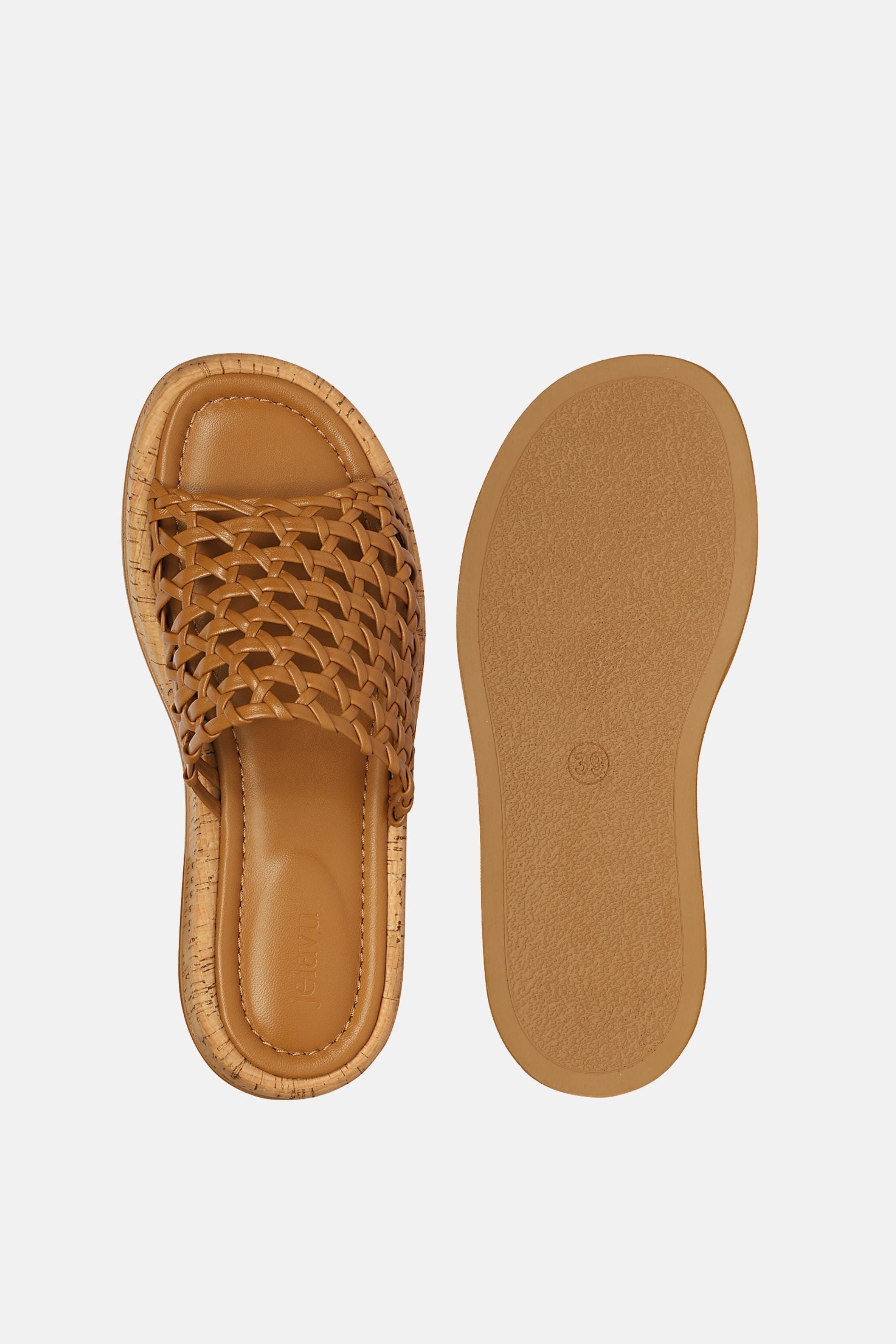 Jelavu -  Cloud Leather Woven Sandals -  Cognac Leather