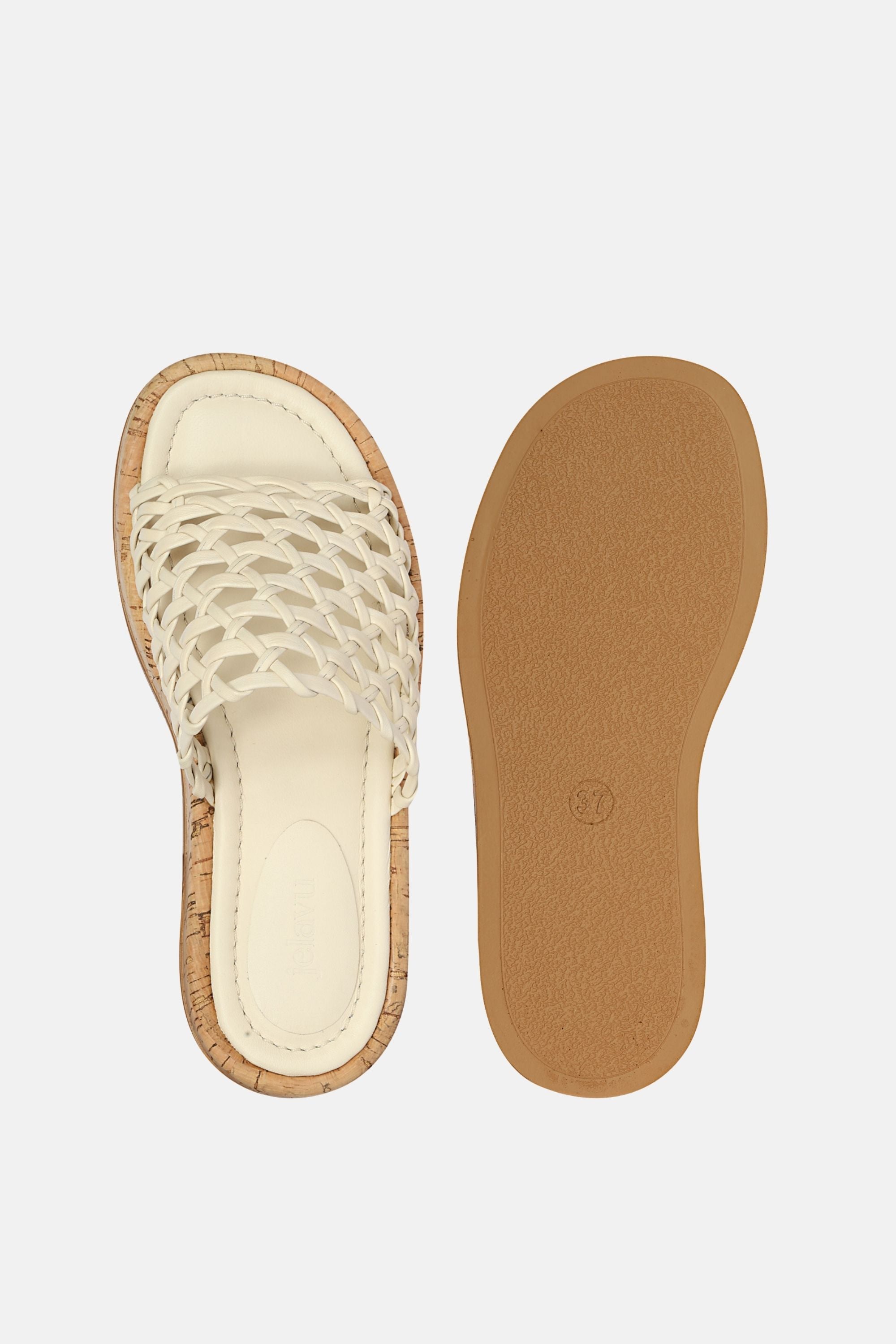Jelavu -  Cloud Leather Woven Sandals -  Ivory Leather