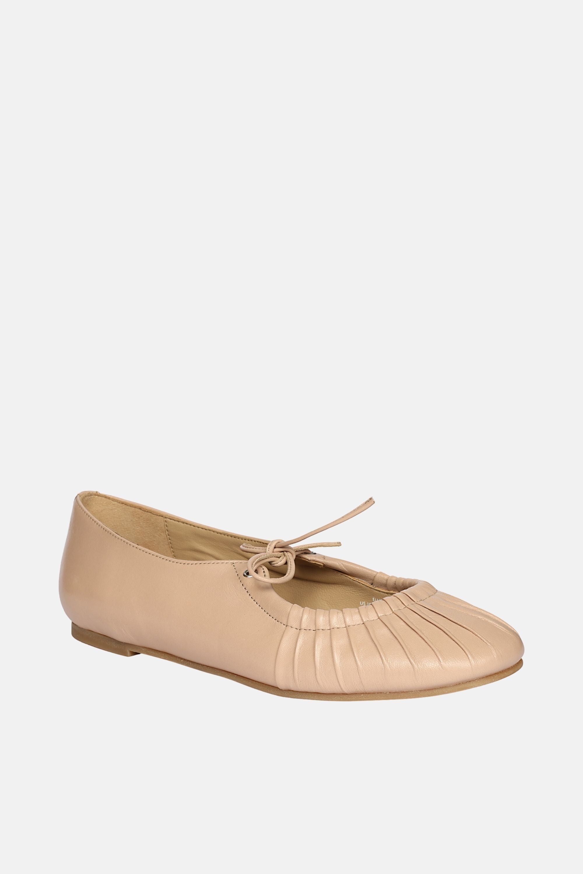 Jelavu - Ellie Ruched Lace-up Ballerina - Nude Leather