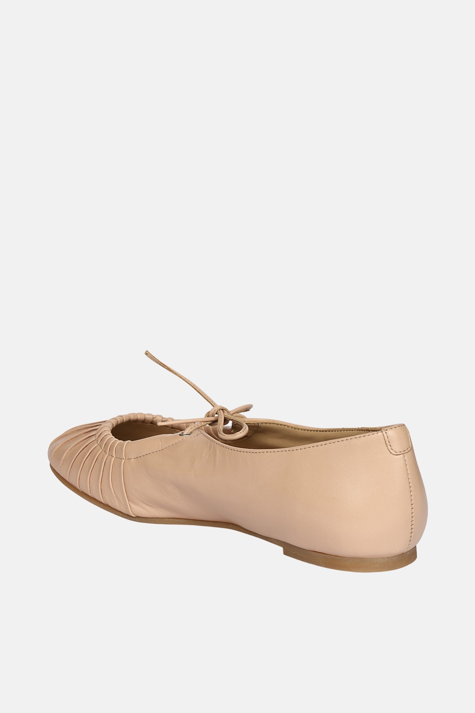 Jelavu - Ellie Ruched Lace-up Ballerina - Nude Leather