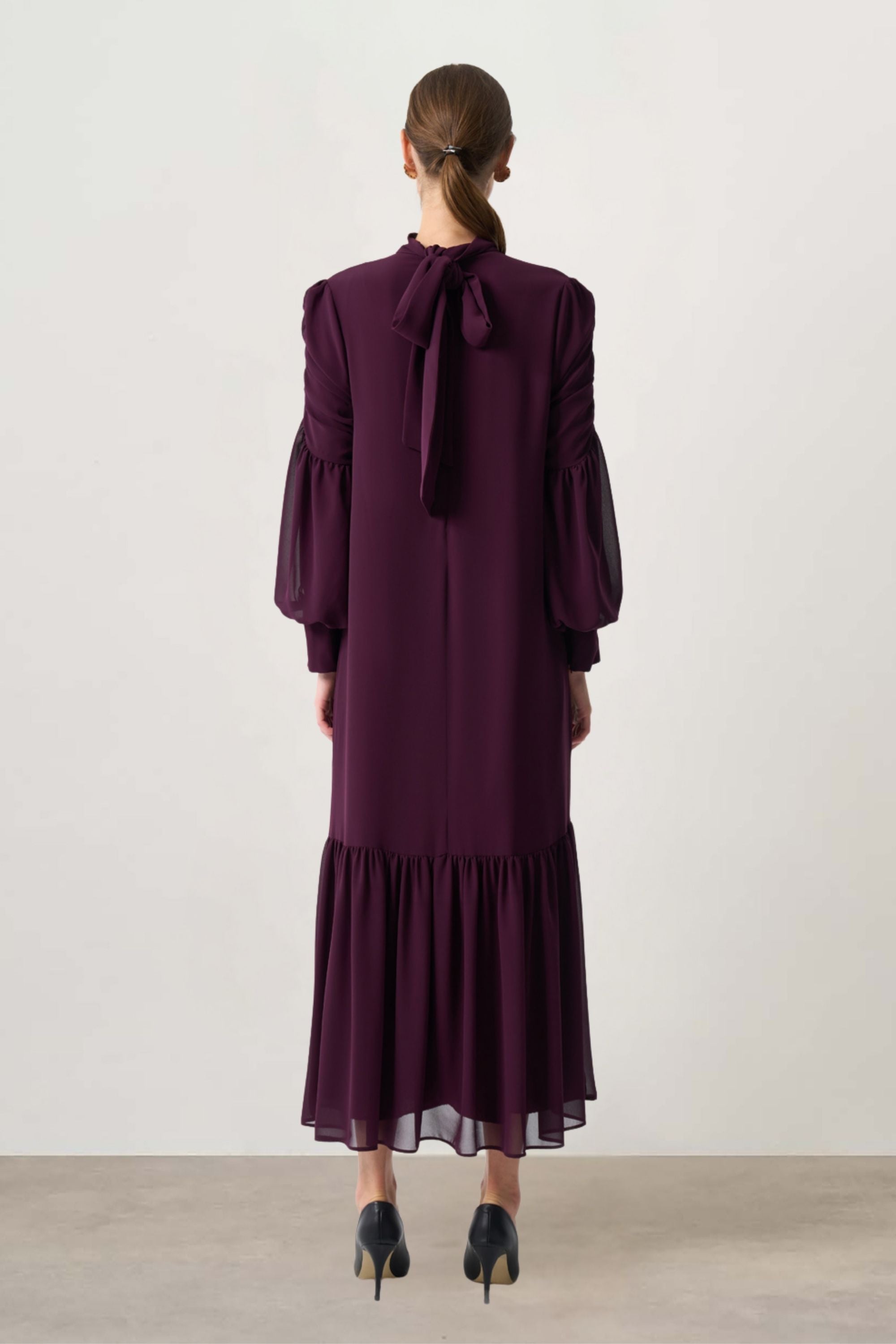 Mizalle - Draped Chiffon Dress