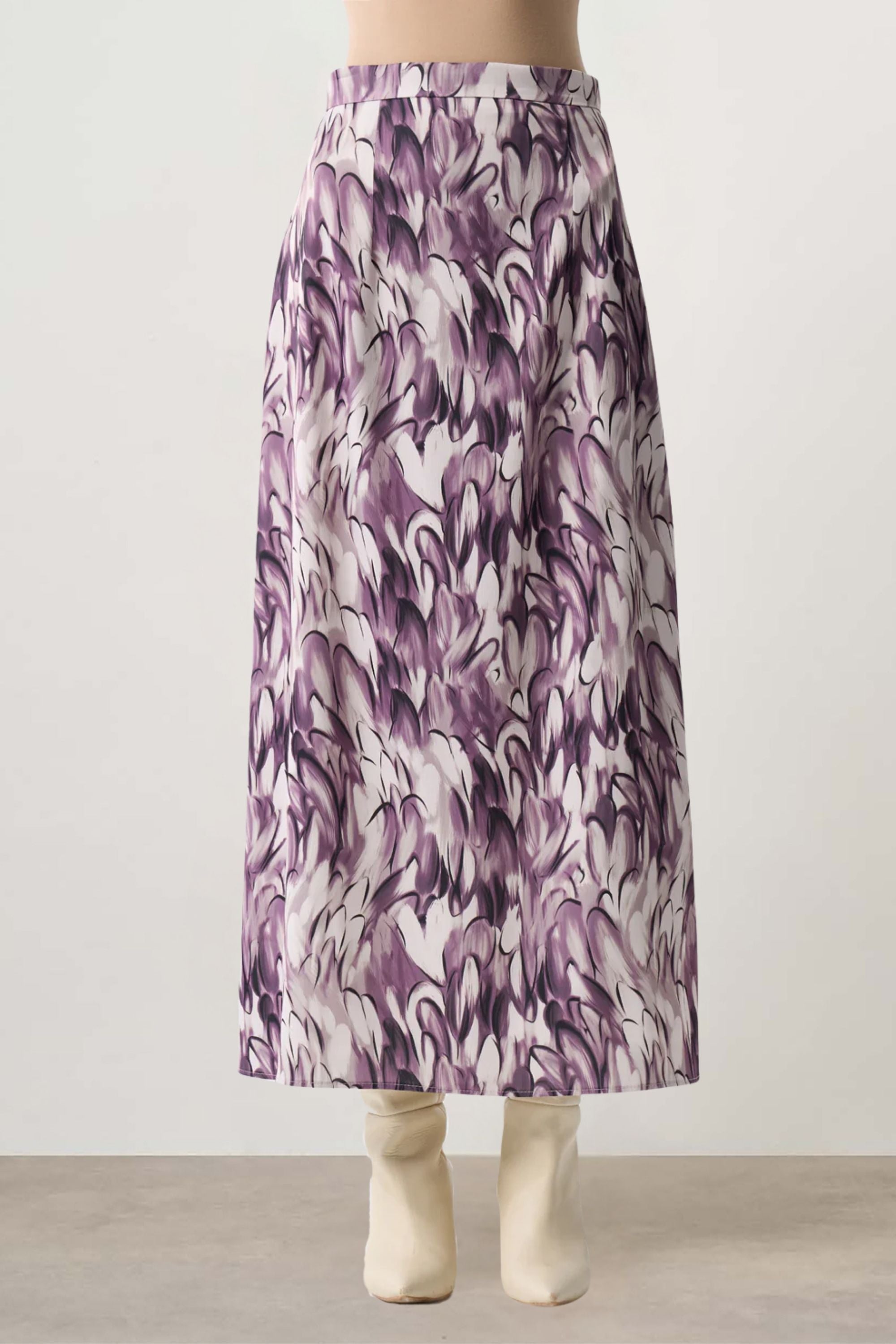 Mizalle - Ellipse Pattern Satin Skirt