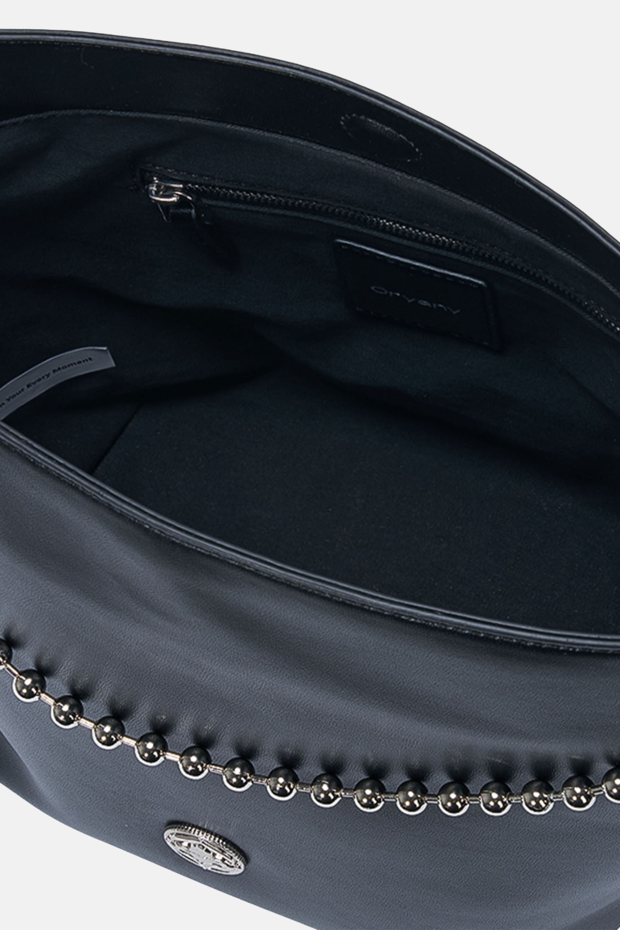 Oryany - Ball Chain Bucket Bag - Black Leather