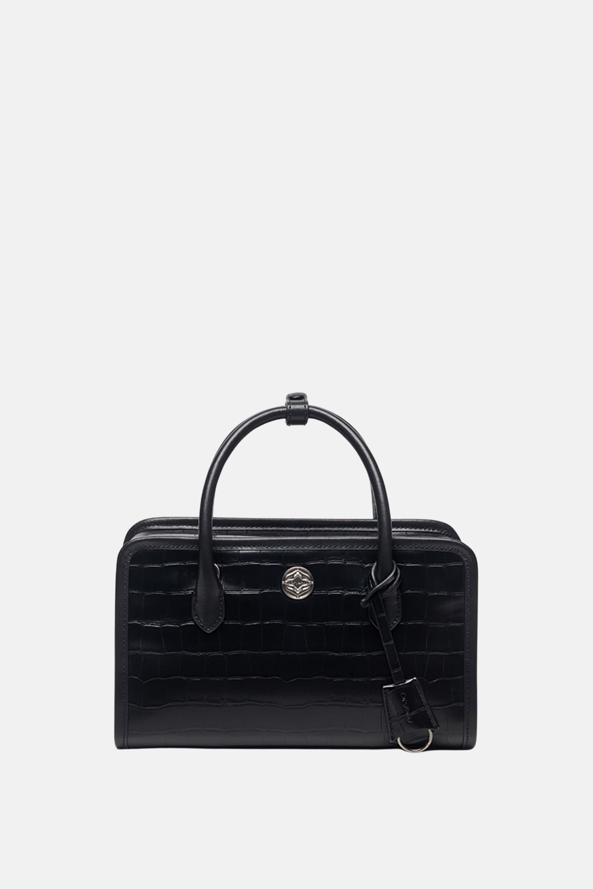 Oryany - Claude Croco Black Satchel Bag