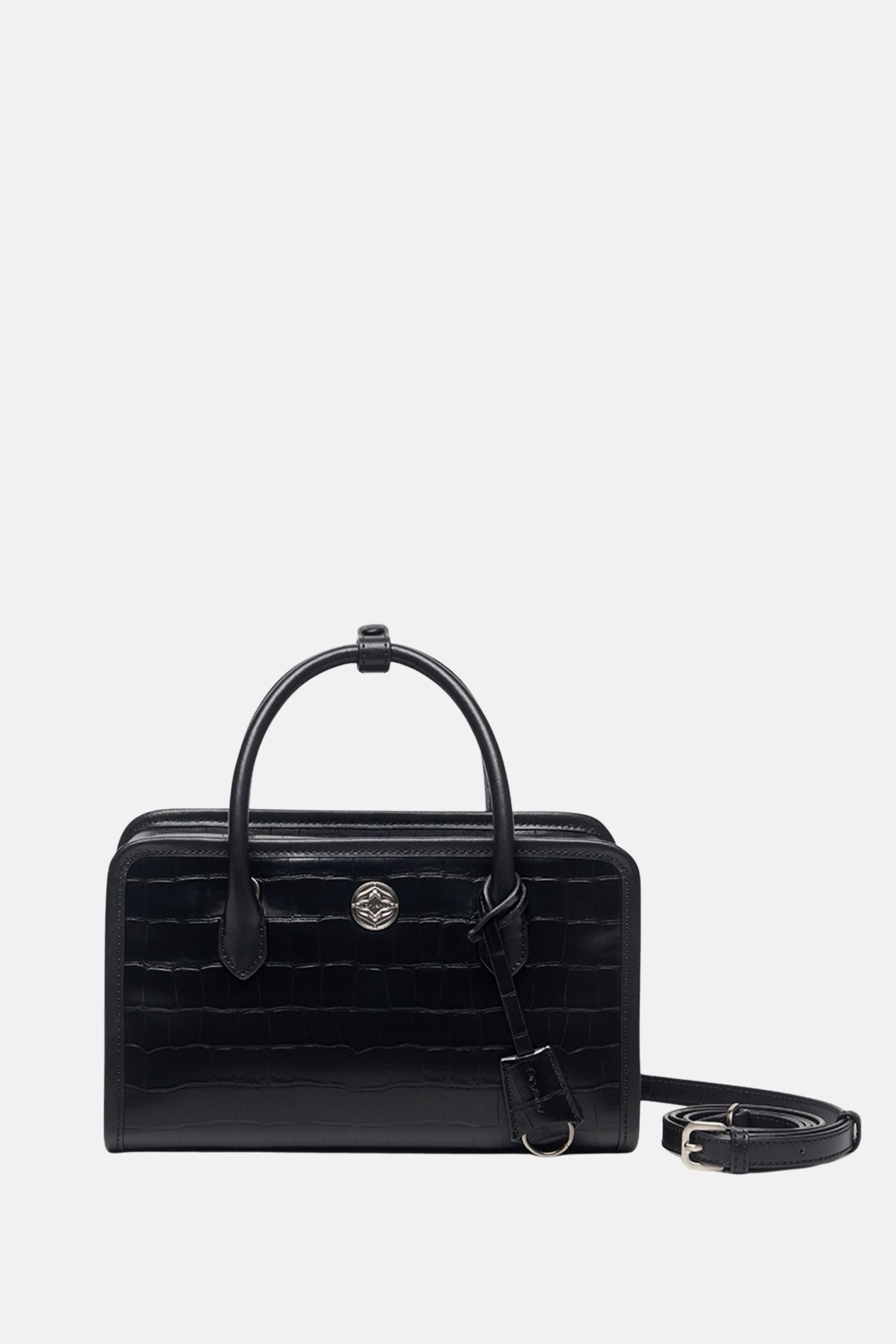 Oryany - Claude Croco Black Satchel Bag