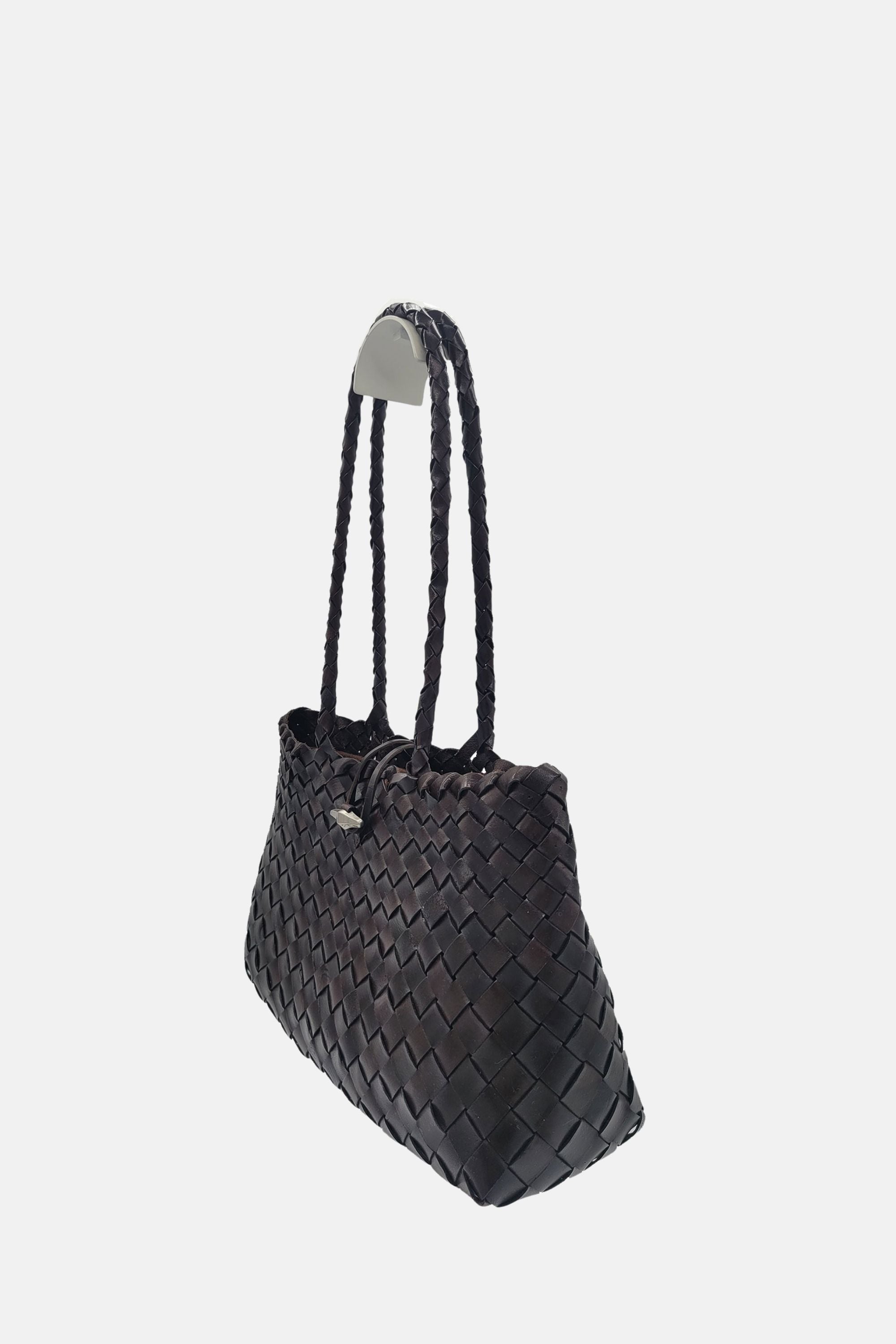 Oryany - Kayla Handwoven Leather Shoulder Bag – Medium Satchel - Dark Choco