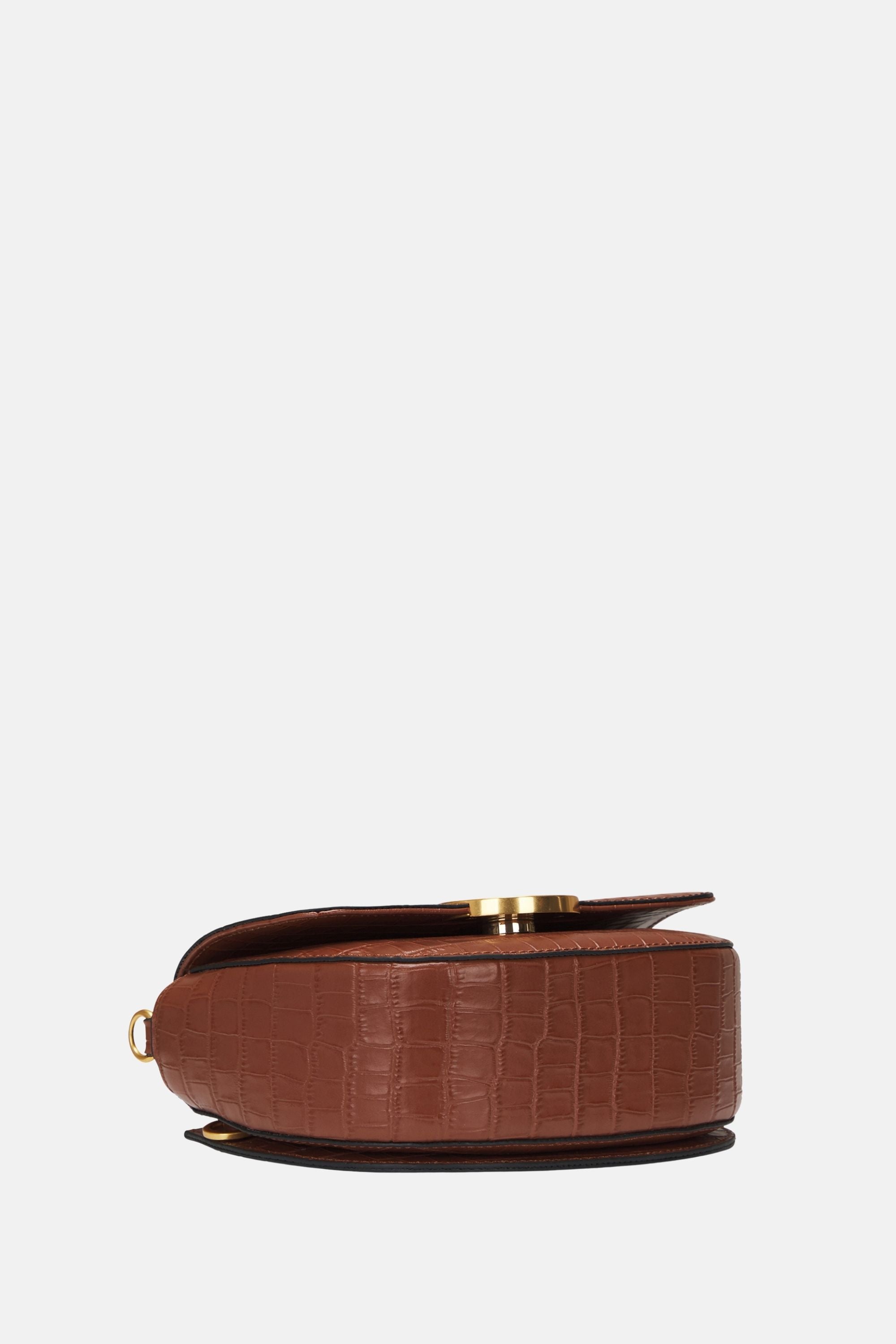 Oryany - Lottie Croco Saddle Crossbody - Small - Toffee Tan Leather