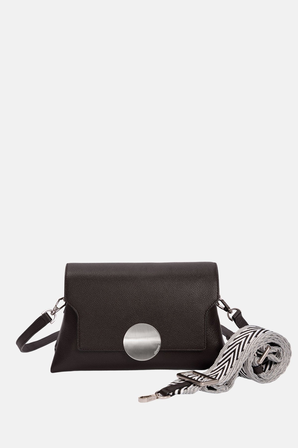 Oryany - Lottie Flap Crossbody Medium Handbags - Dark Chocolate Leather
