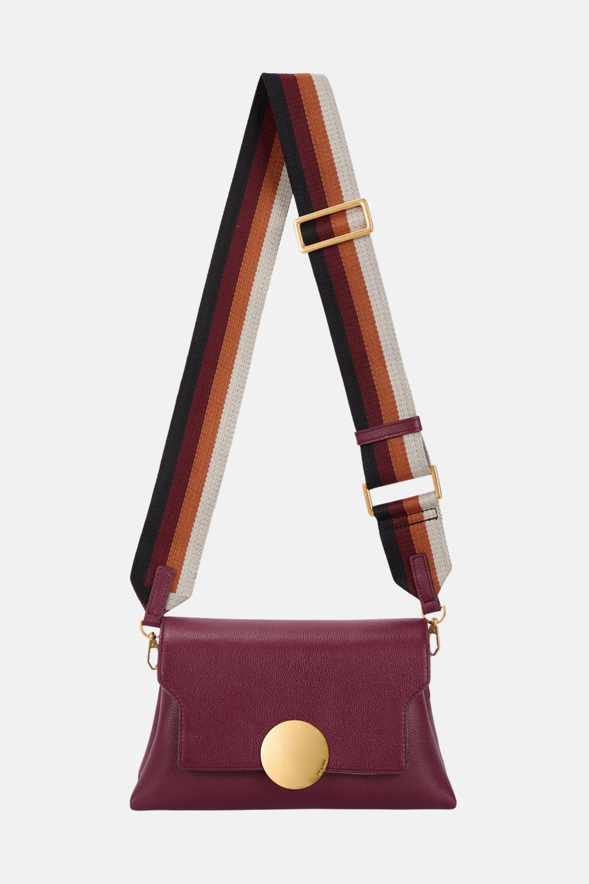 Oryany - Lottie Flap Crossbody Medium Handbags - Maroon Leather