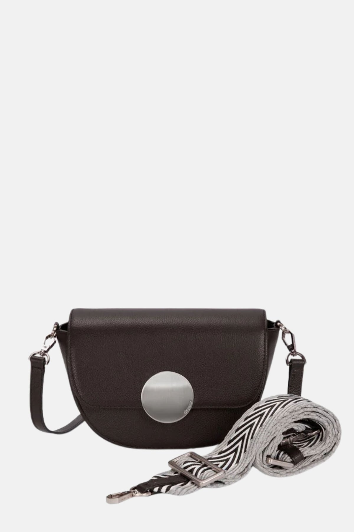 Oryany - Lottie Saddle Crossbody Small Handbags - Dark Chocolate Leather