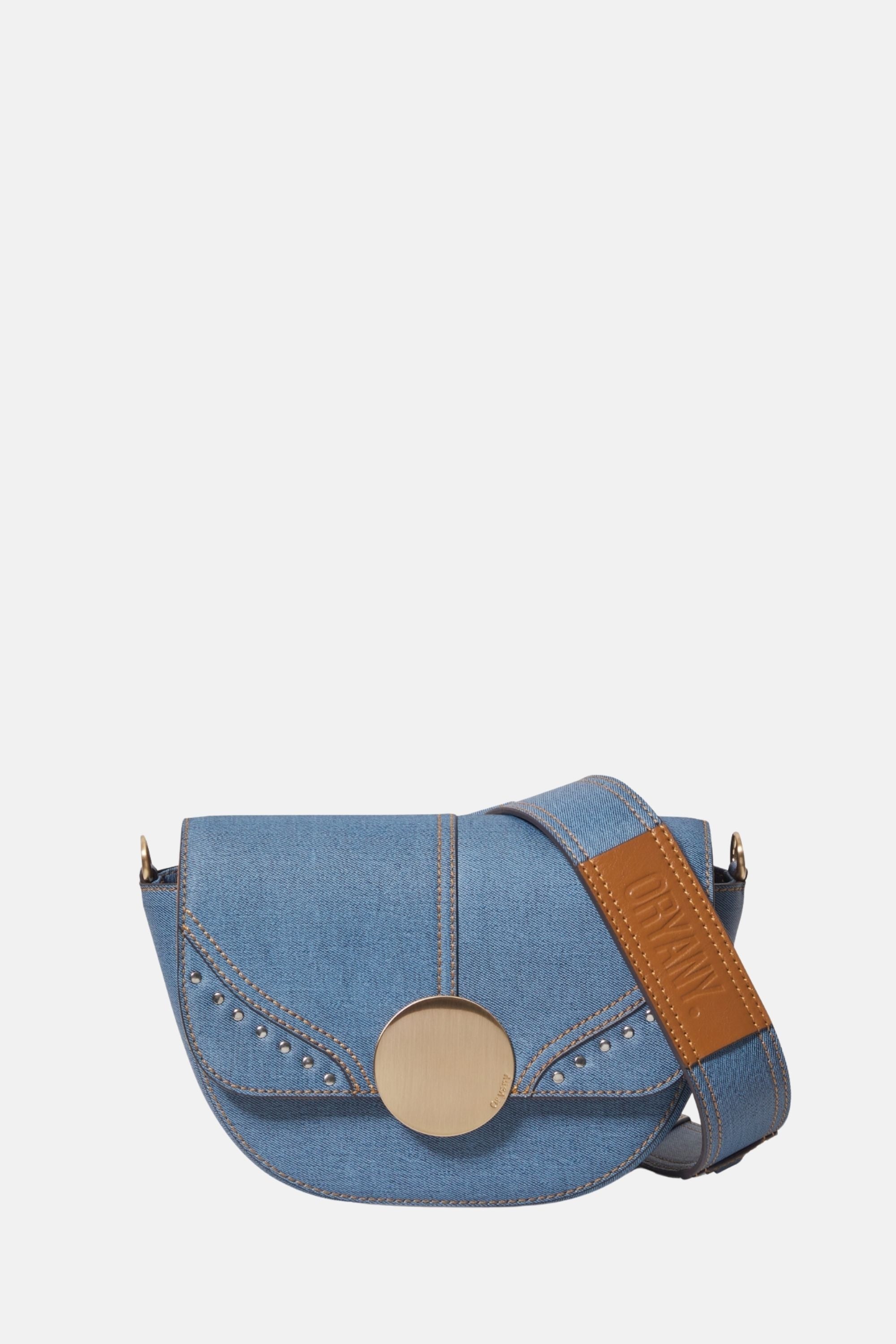 Oryany - Lottie Saddle Crossbody Small Handbags - Denim Leather